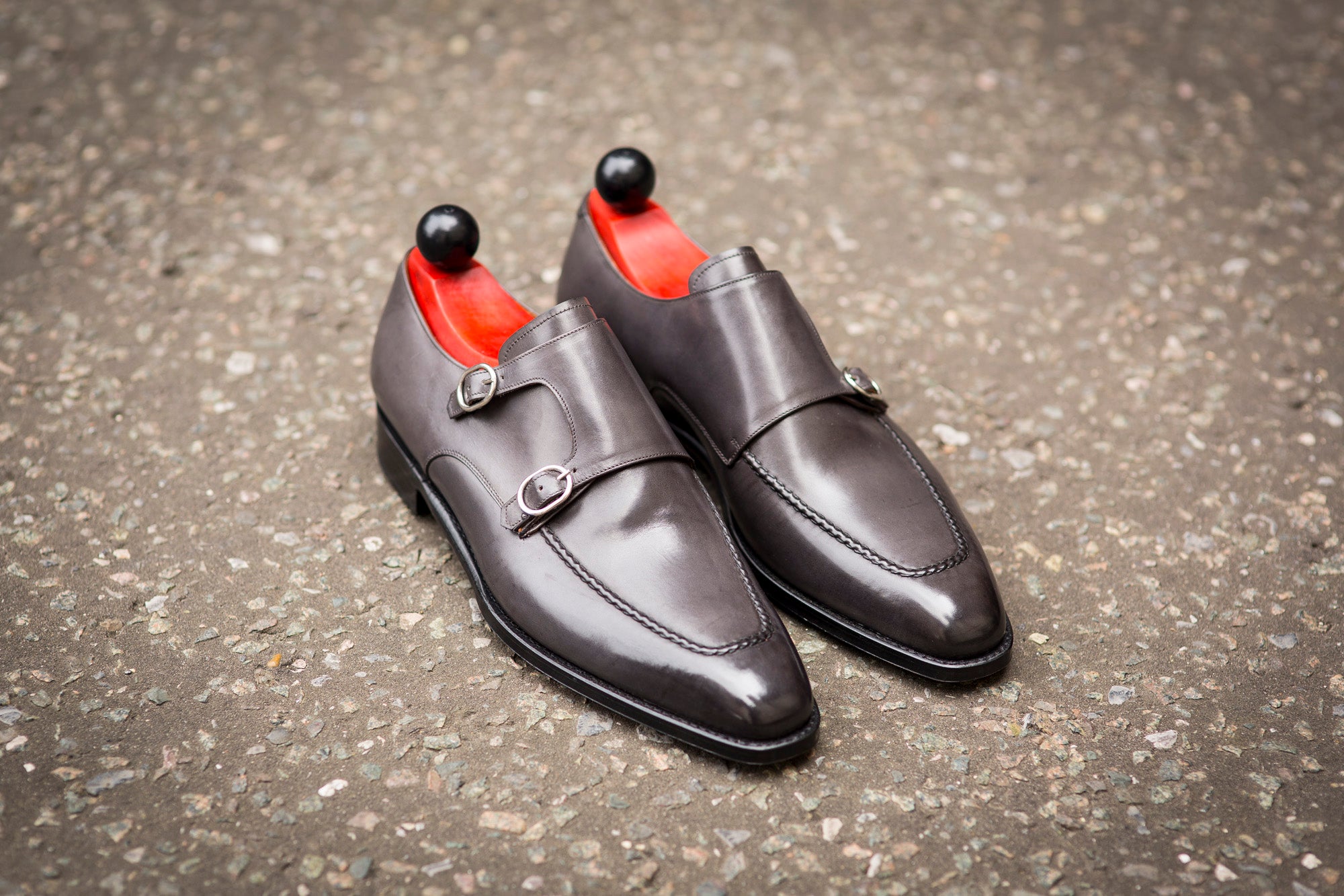 Montlake - MTO - Shaded Grey Calf-Made To Order Double Monkstrap Hand Stitched-J.FitzPatrick Footwear