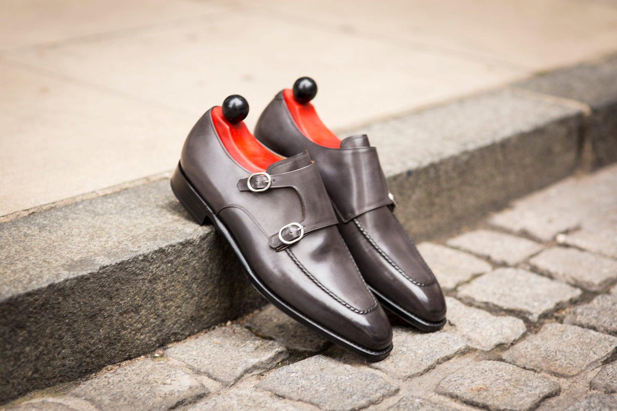 Montlake - MTO - Shaded Grey Calf-Made To Order Double Monkstrap Hand Stitched-J.FitzPatrick Footwear