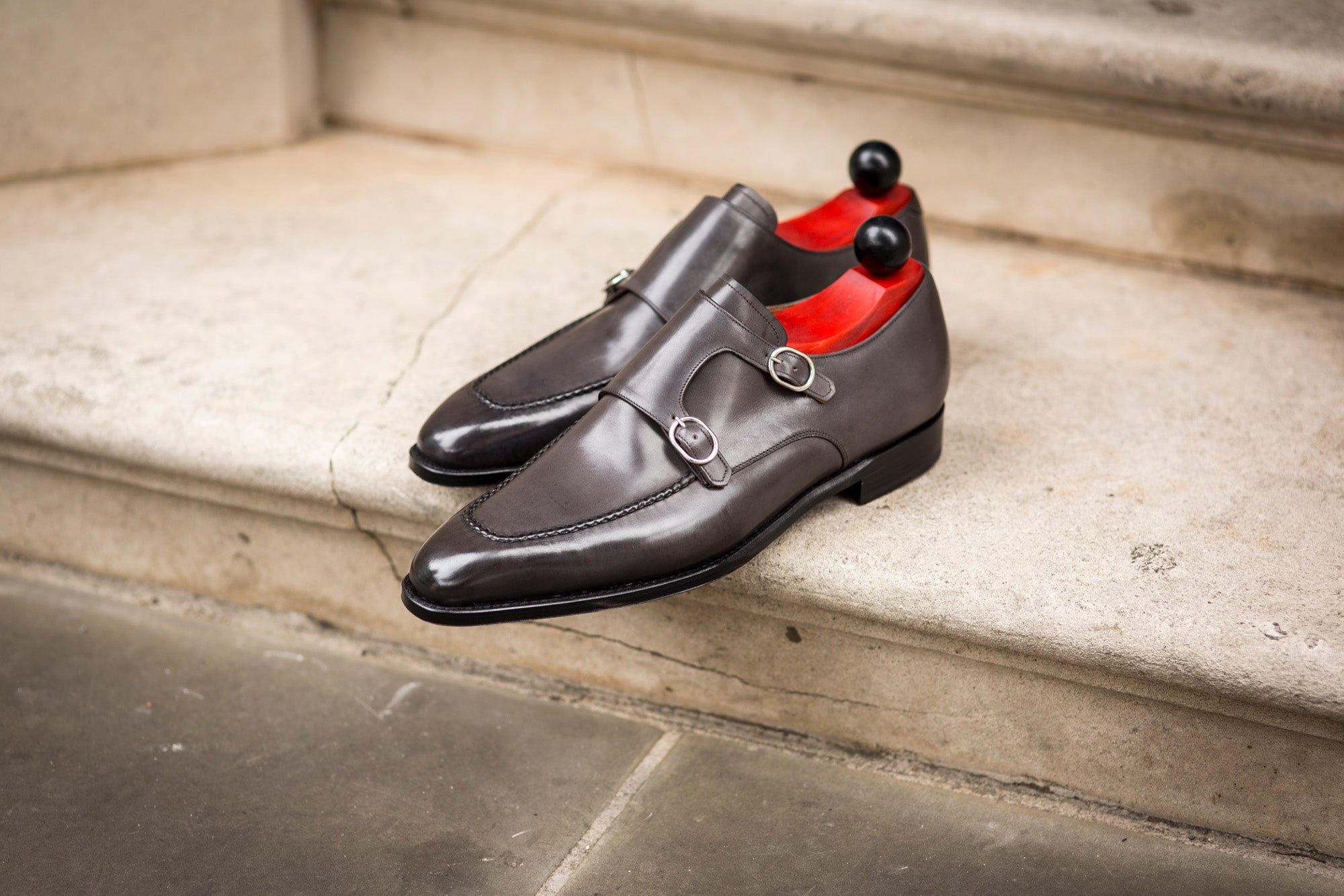 Montlake - MTO - Shaded Grey Calf-Made To Order Double Monkstrap Hand Stitched-J.FitzPatrick Footwear