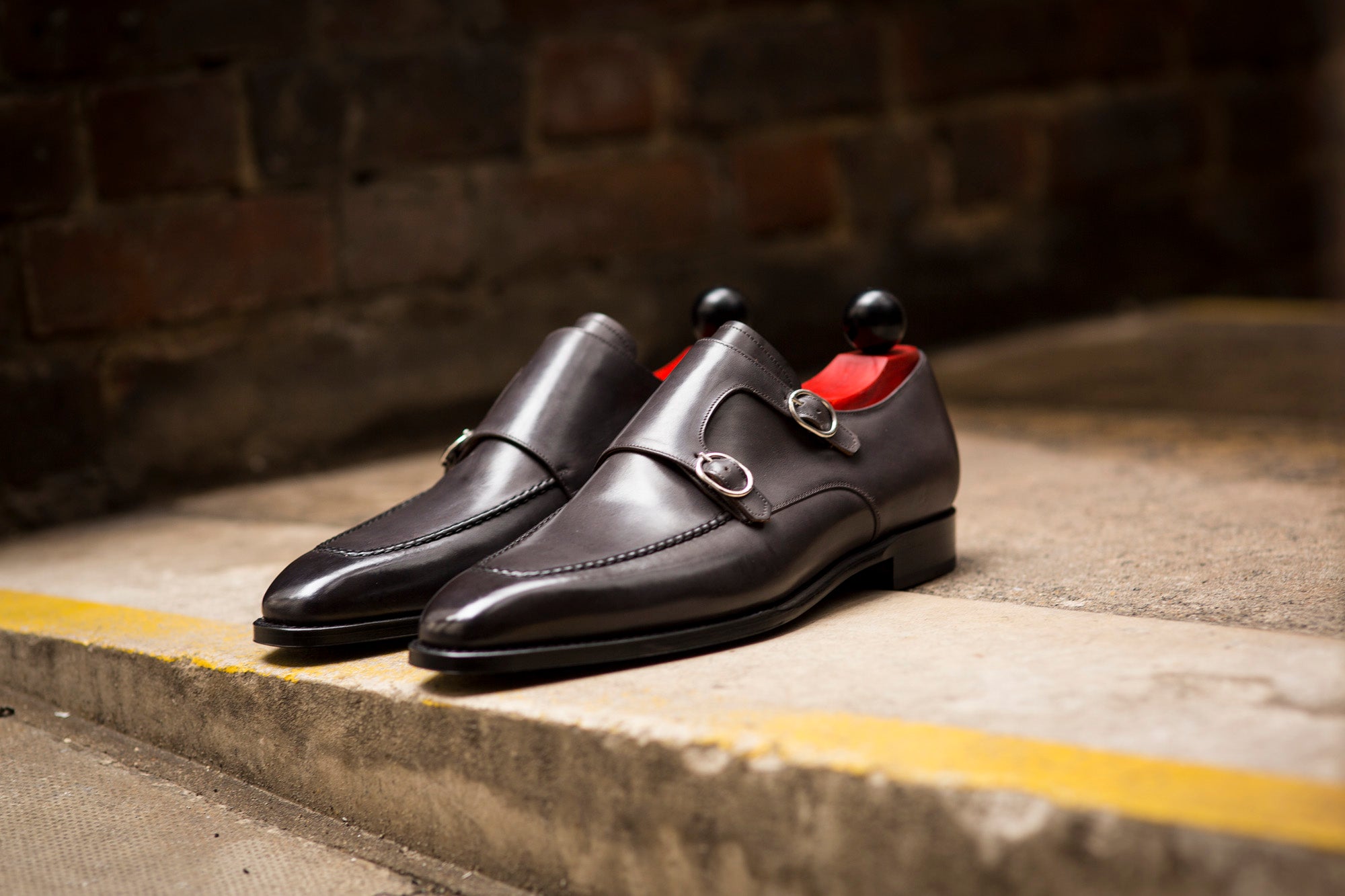 Montlake - MTO - Shaded Grey Calf-Made To Order Double Monkstrap Hand Stitched-J.FitzPatrick Footwear