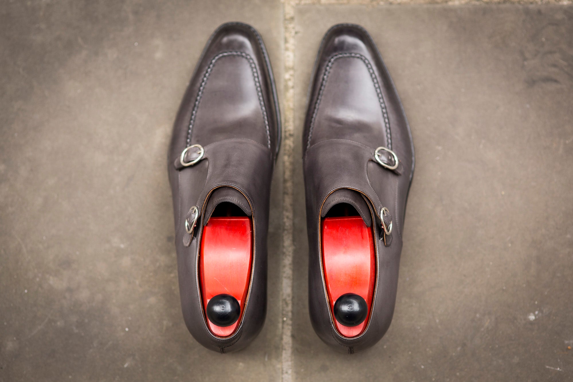 Montlake - MTO - Shaded Grey Calf-Made To Order Double Monkstrap Hand Stitched-J.FitzPatrick Footwear