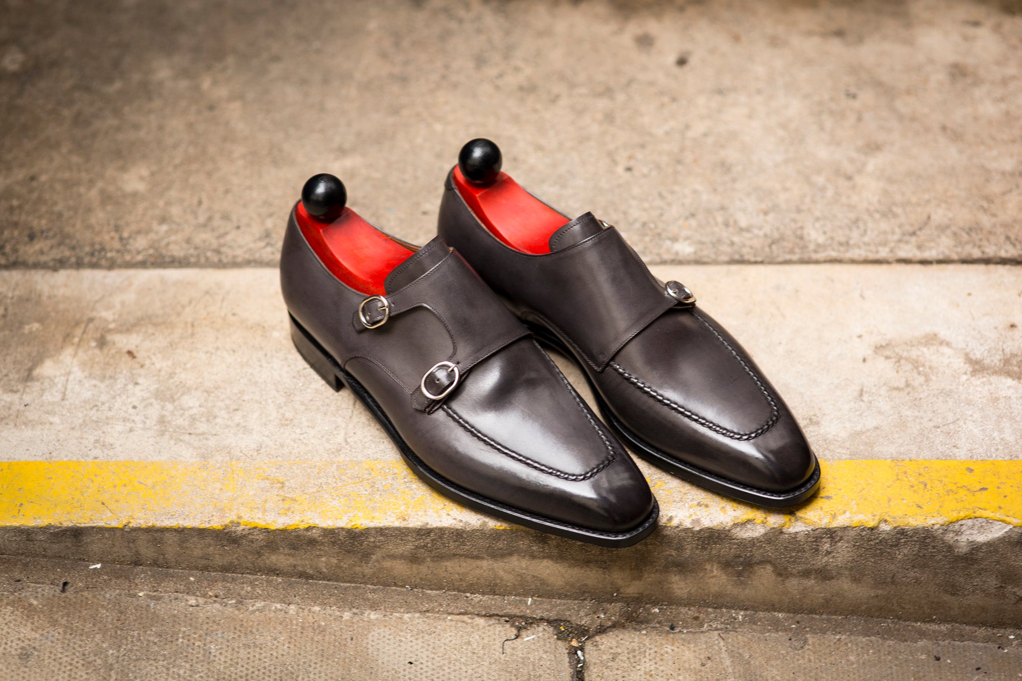 Montlake - MTO - Shaded Grey Calf-Made To Order Double Monkstrap Hand Stitched-J.FitzPatrick Footwear