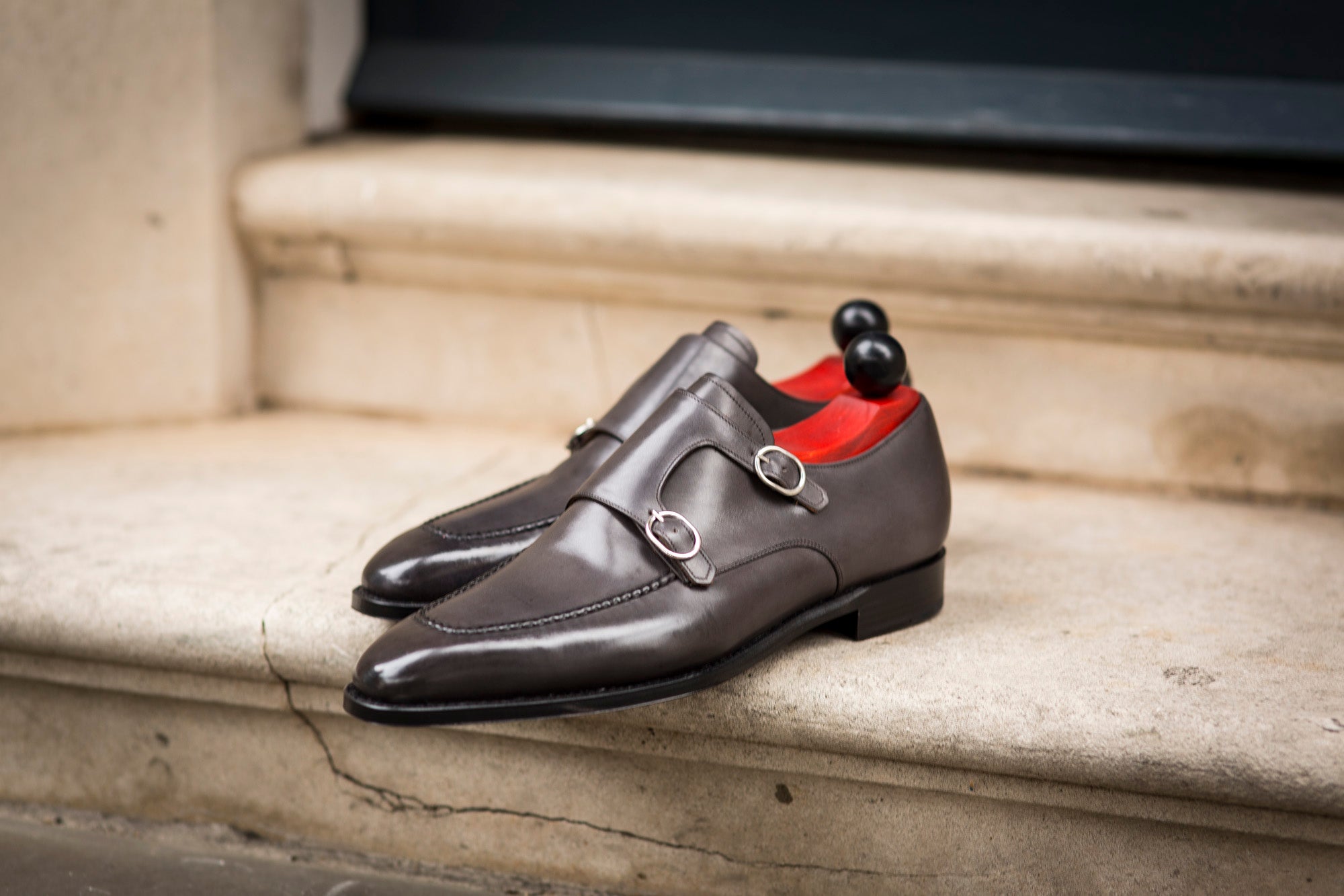 Montlake - MTO - Shaded Grey Calf-Made To Order Double Monkstrap Hand Stitched-J.FitzPatrick Footwear