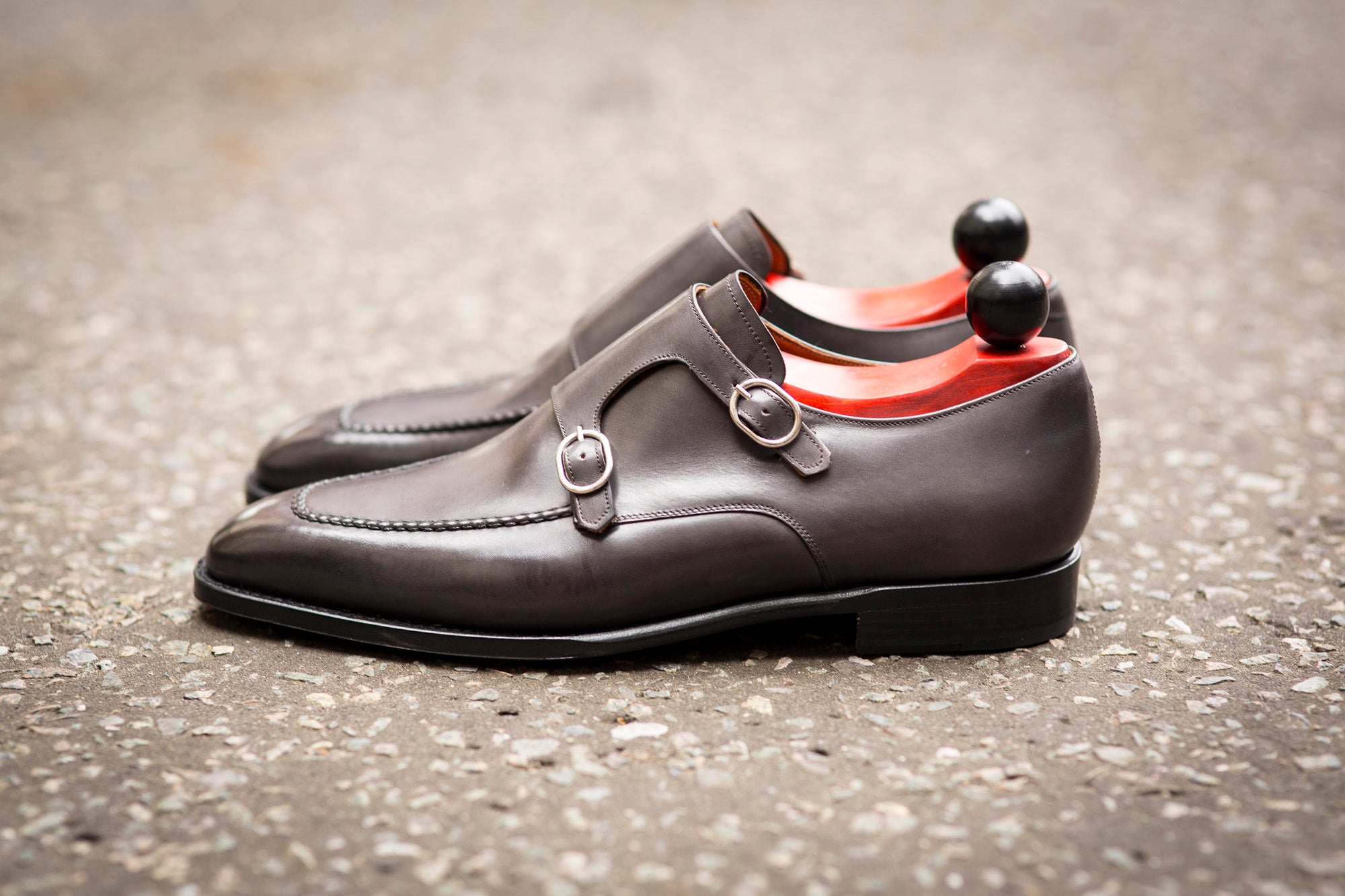 Montlake - MTO - Shaded Grey Calf-Made To Order Double Monkstrap Hand Stitched-J.FitzPatrick Footwear