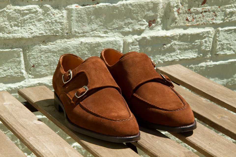 Montlake - MTO - Snuff Suede-Made To Order Double Monkstrap Hand Stitched-J.FitzPatrick Footwear