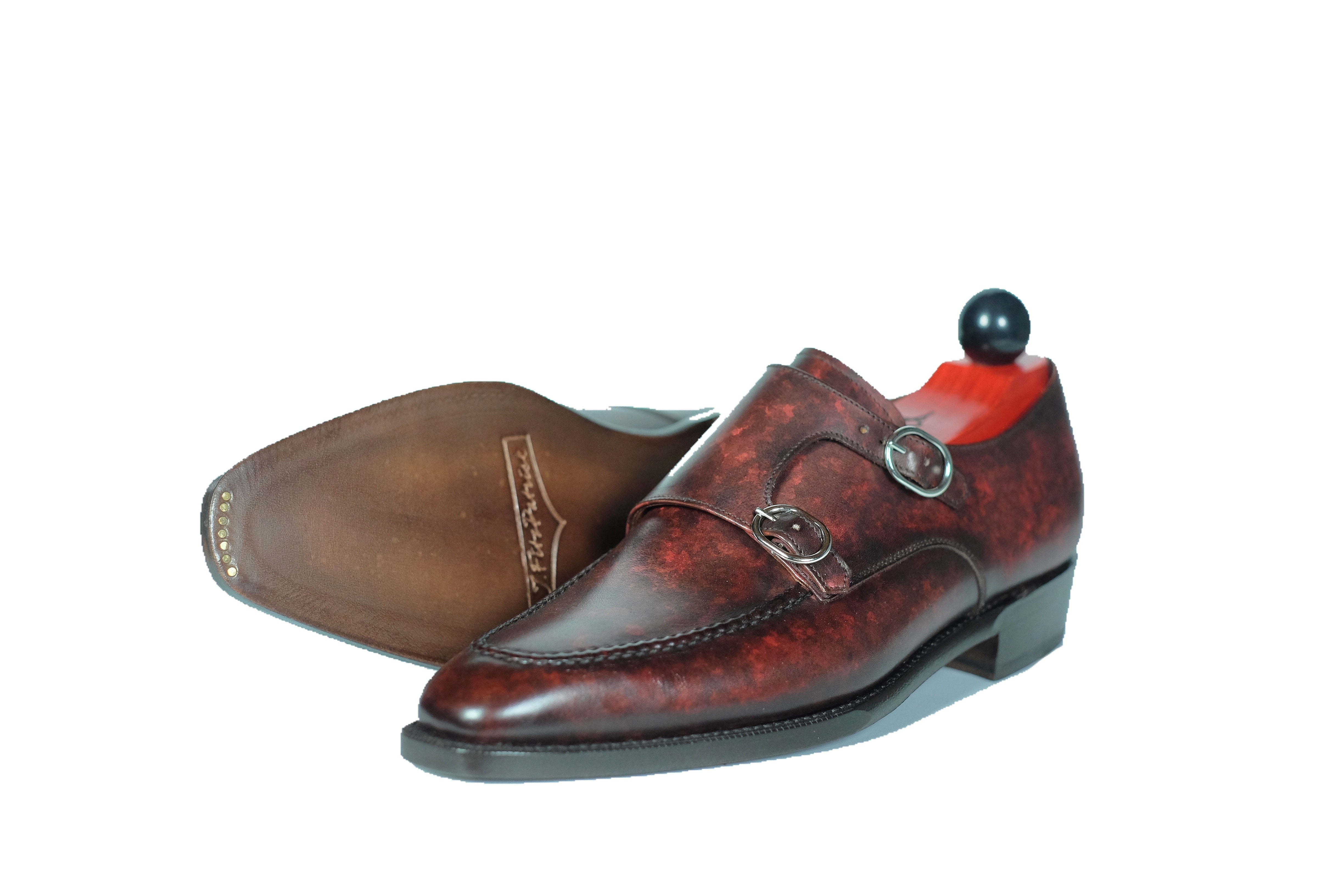 Montlake - Walnut Marble Patina-Double Monk Straps Monkstraps-J.FitzPatrick Footwear