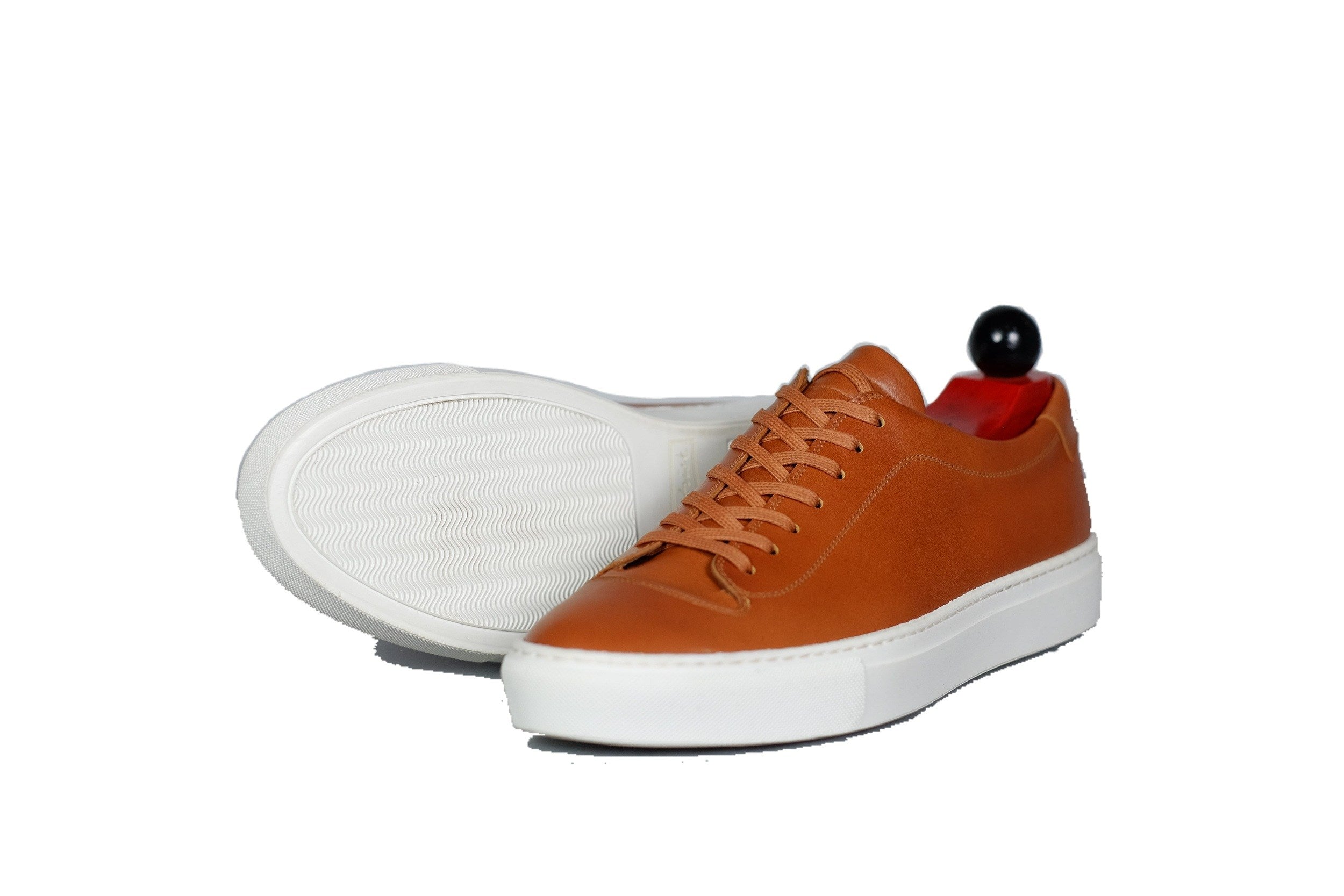 Olympia - Cedar Calf / White Sole-Plimsoll Lace Up Laceup Sneakers-J.FitzPatrick Footwear