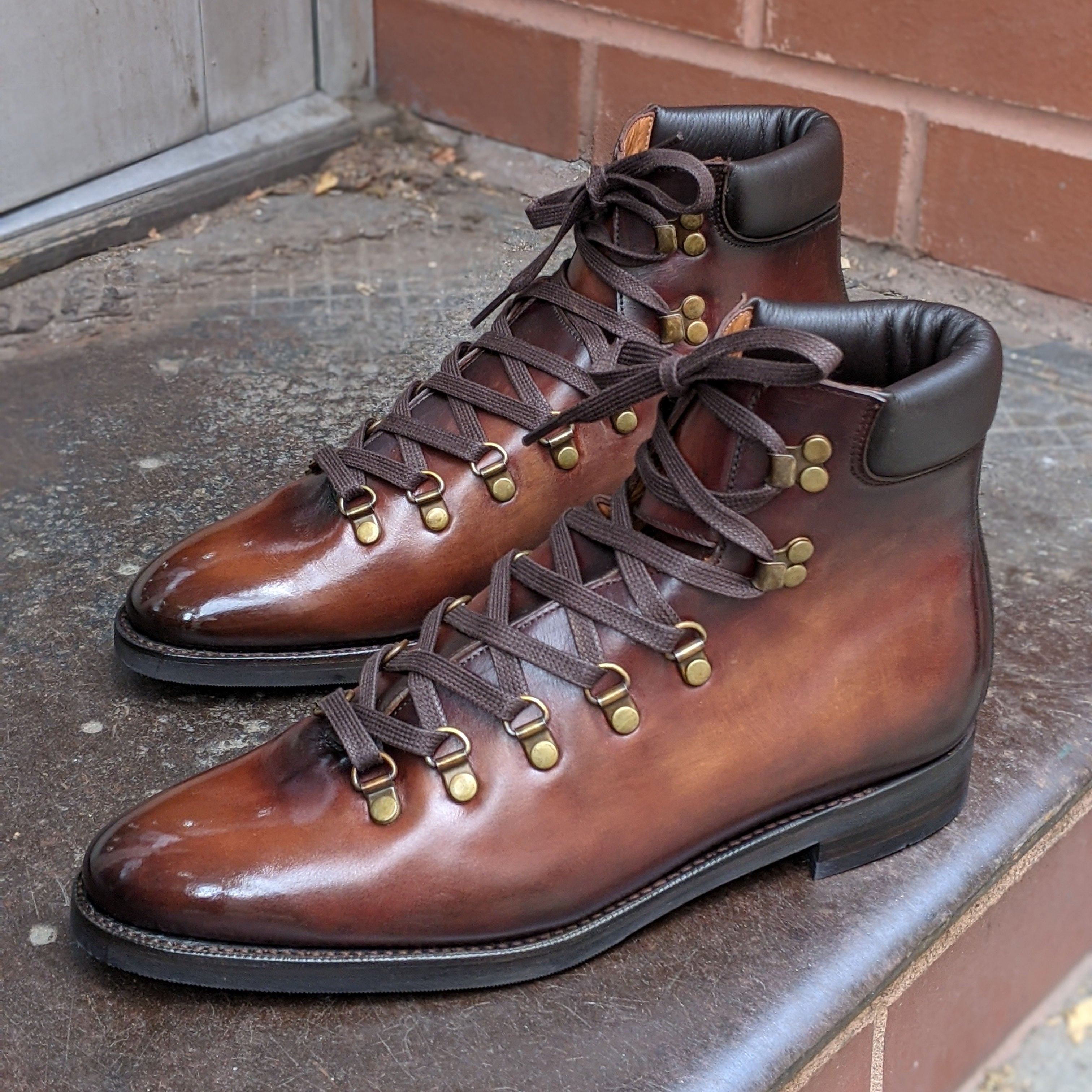 Patina Antique Brown - MTO - Snoqualmie-Made To Order Alpine Hiker Boot Custom Patina-J.FitzPatrick Footwear