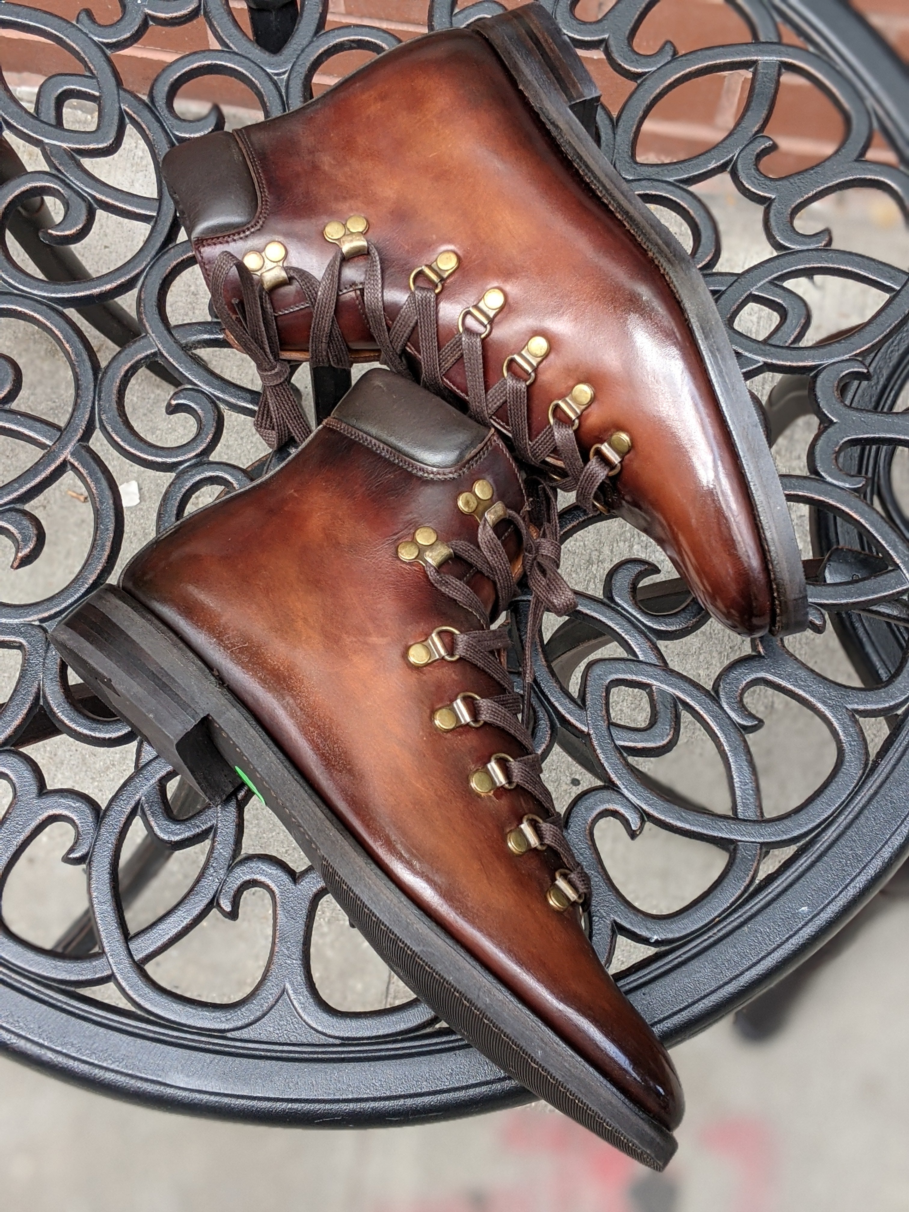 Patina Antique Brown - MTO - Snoqualmie-Made To Order Alpine Hiker Boot Custom Patina-J.FitzPatrick Footwear