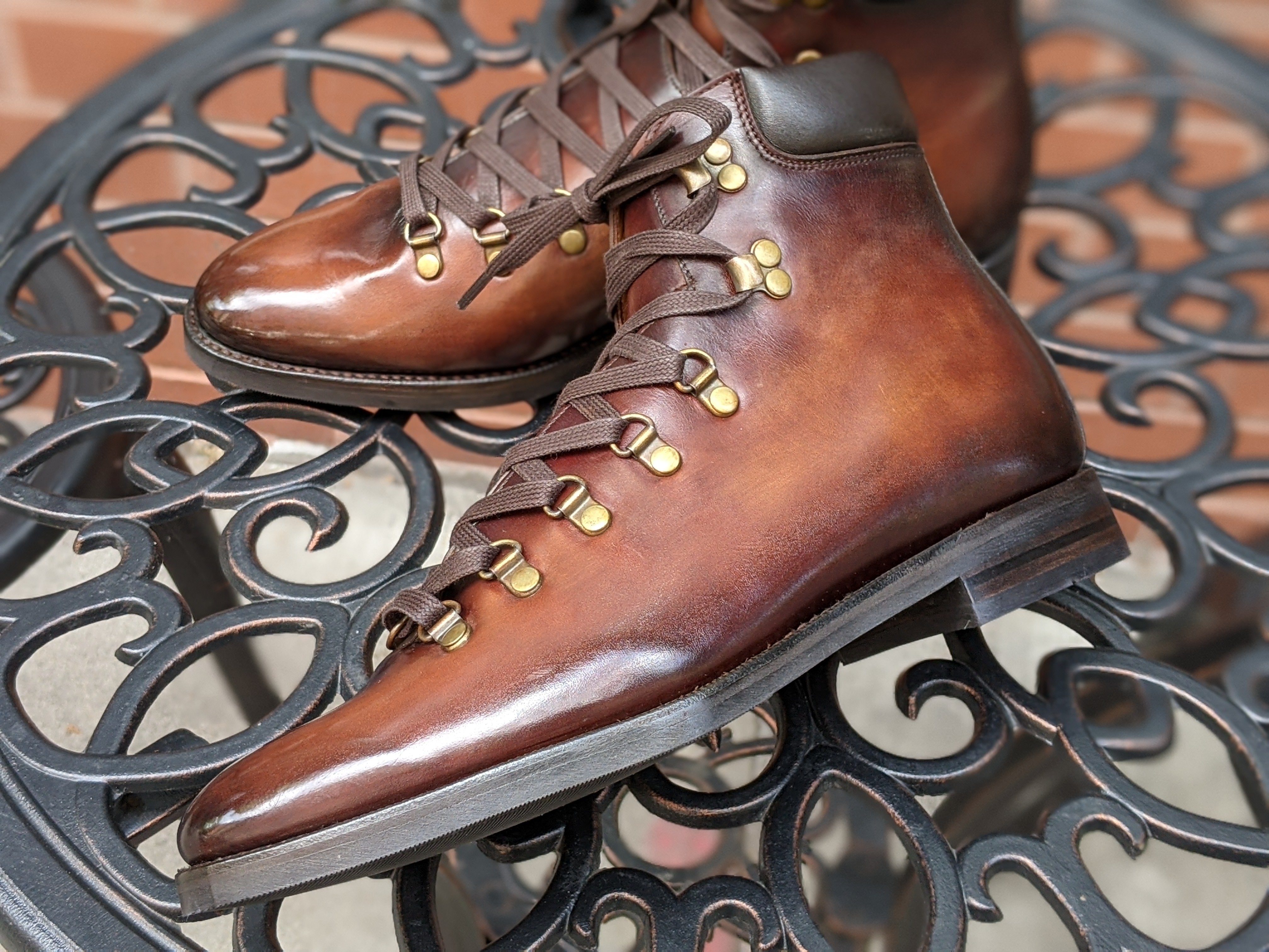 Patina Antique Brown - MTO - Snoqualmie-Made To Order Alpine Hiker Boot Custom Patina-J.FitzPatrick Footwear