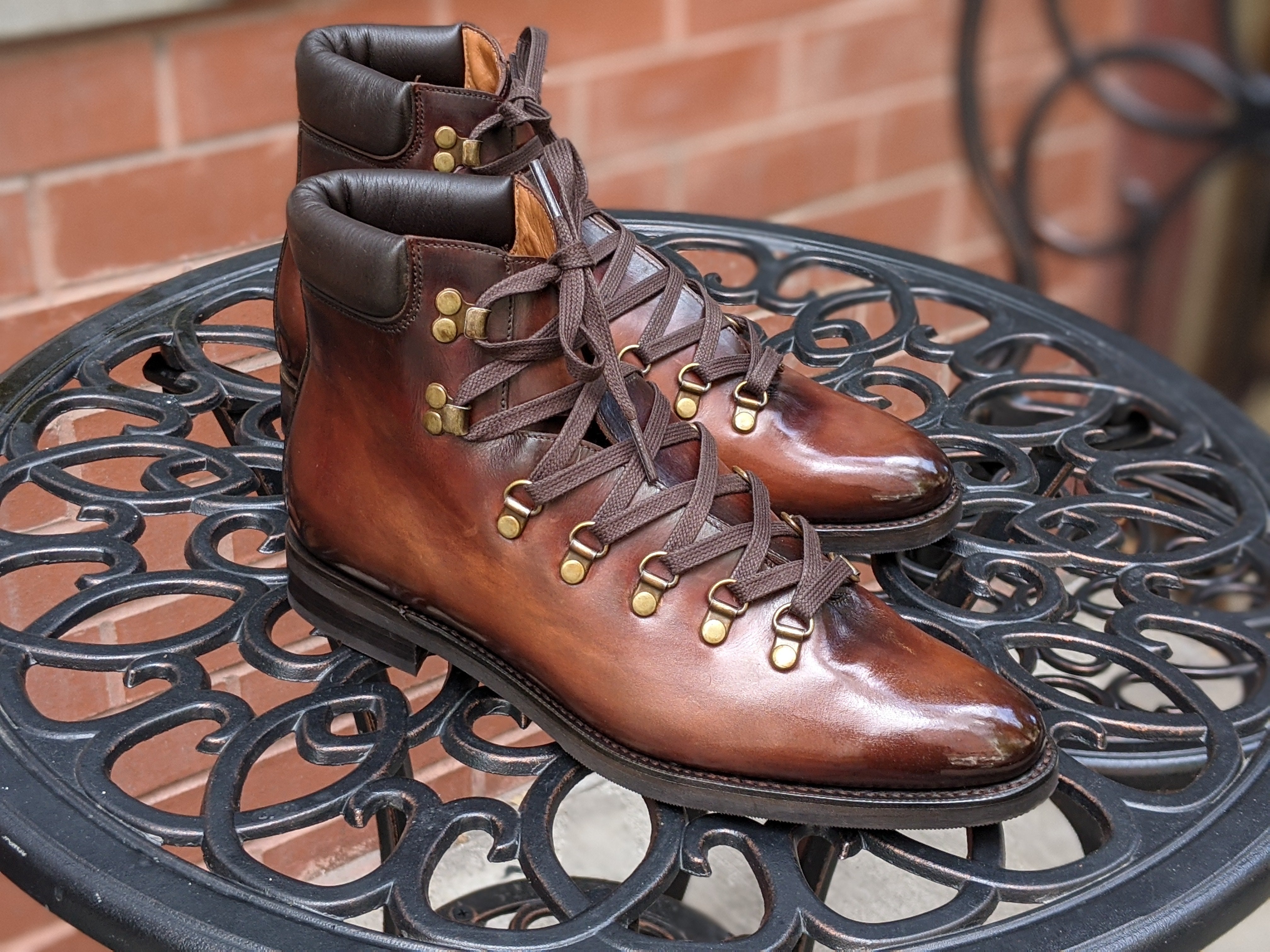 Patina Antique Brown - MTO - Snoqualmie-Made To Order Alpine Hiker Boot Custom Patina-J.FitzPatrick Footwear