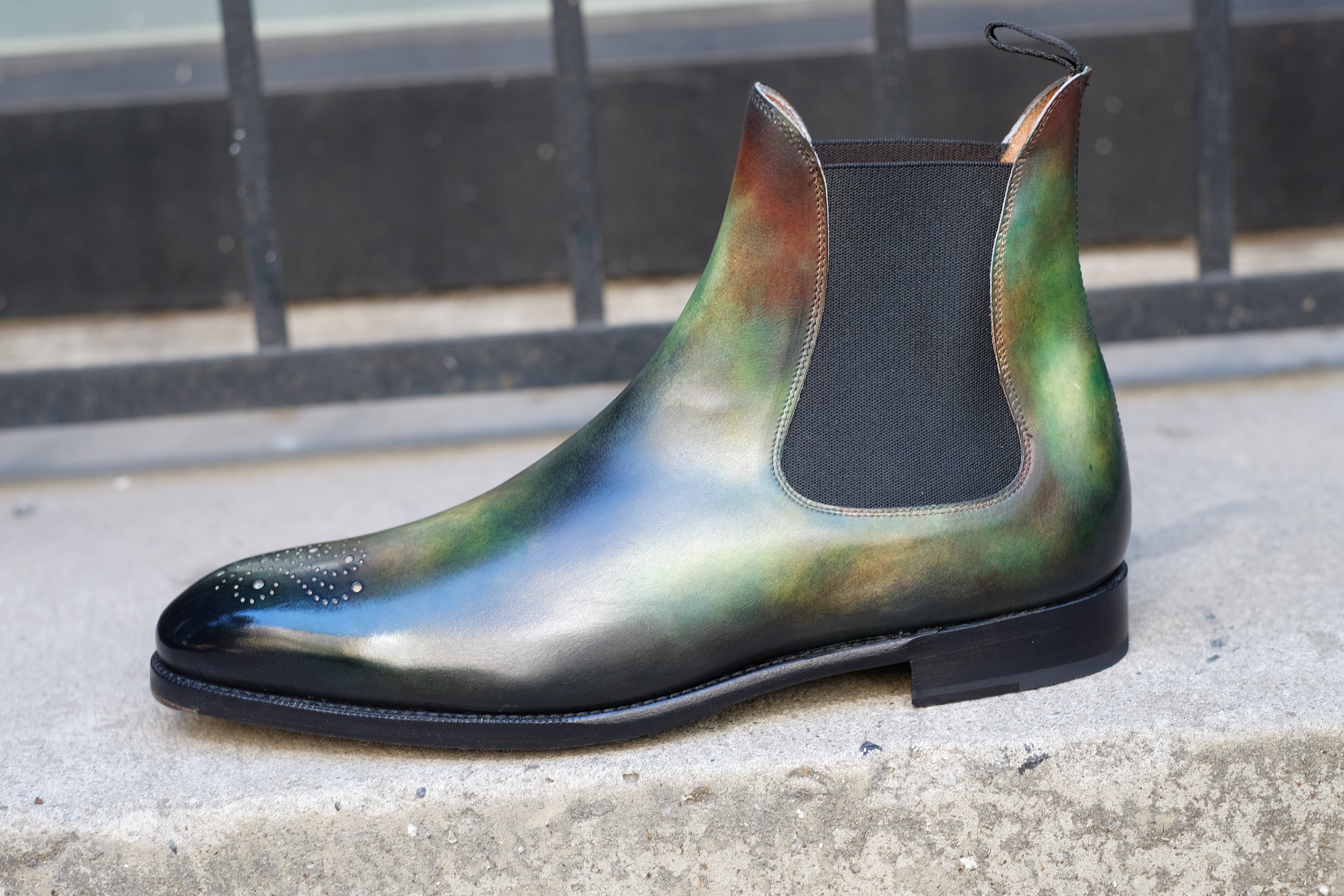 Patina Basilic - MTO - Highland-Made To Order Chelsea Boot Custom Patina-J.FitzPatrick Footwear