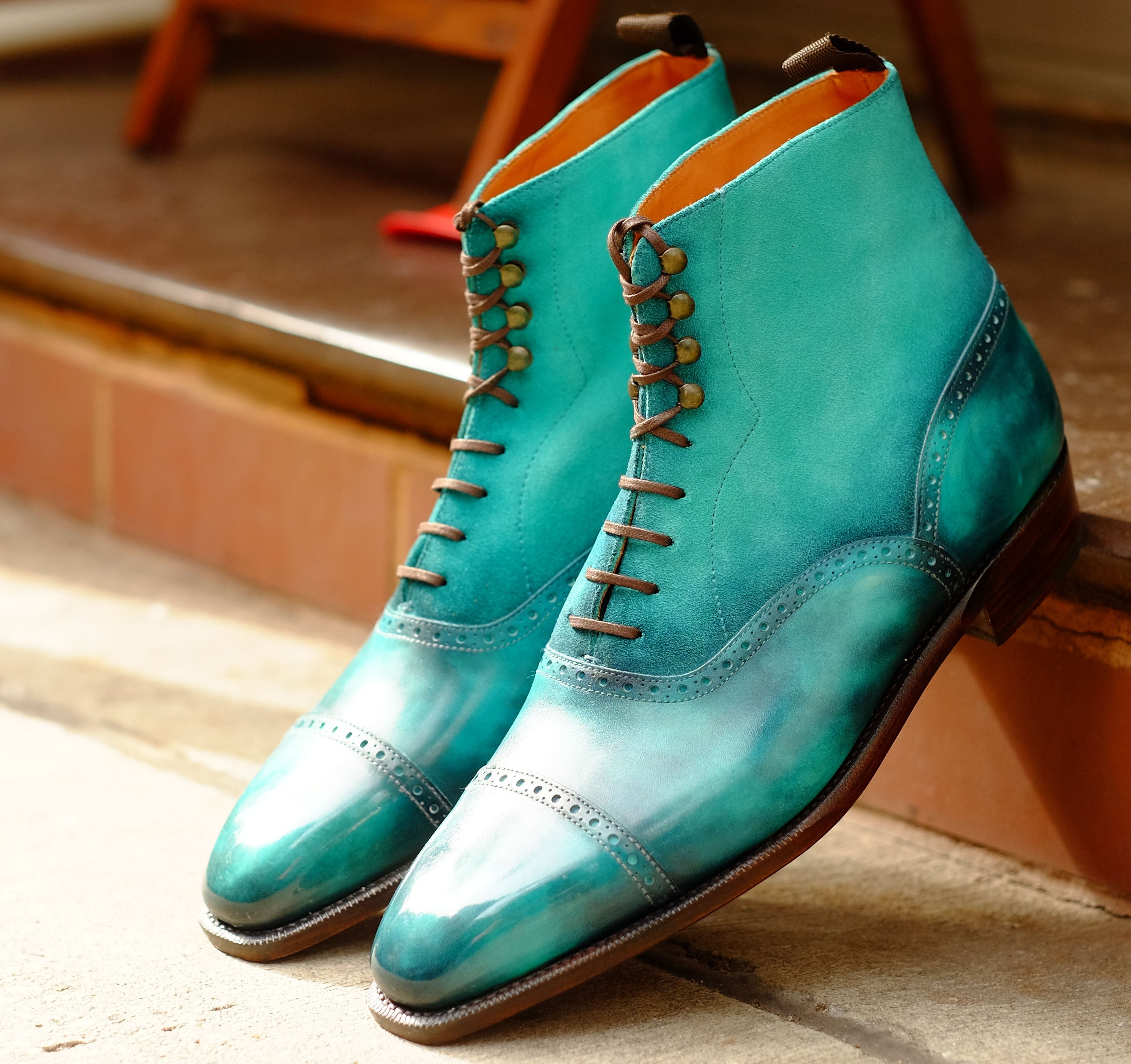 Patina Jade Vine - MTO - Seaview-Made To Order Lace Laceup Boots-J.FitzPatrick Footwear
