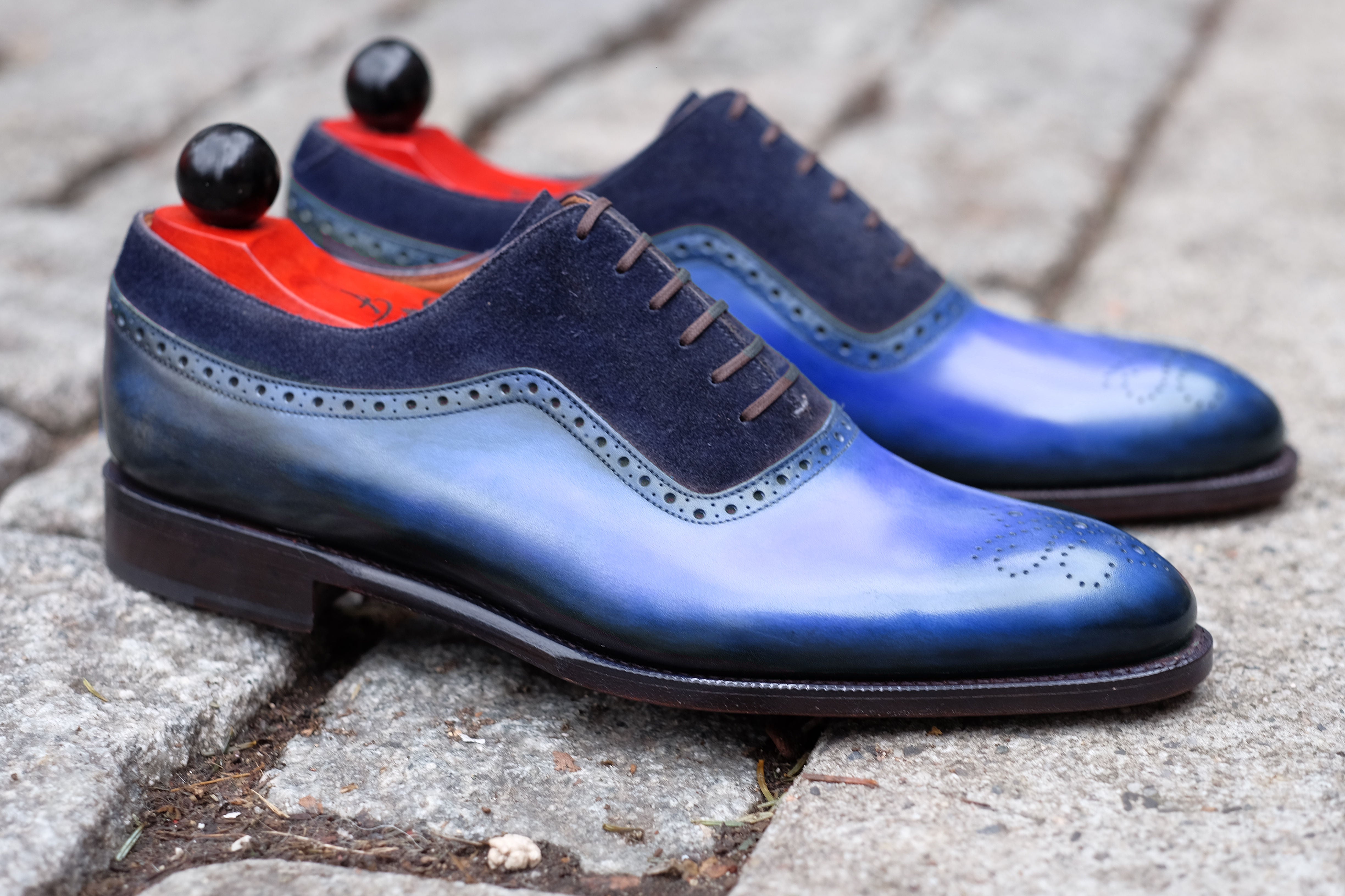 Patina Light Blue Sunset - MTO - Roosevelt-Made To Order Oxfords Custom Patina-J.FitzPatrick Footwear