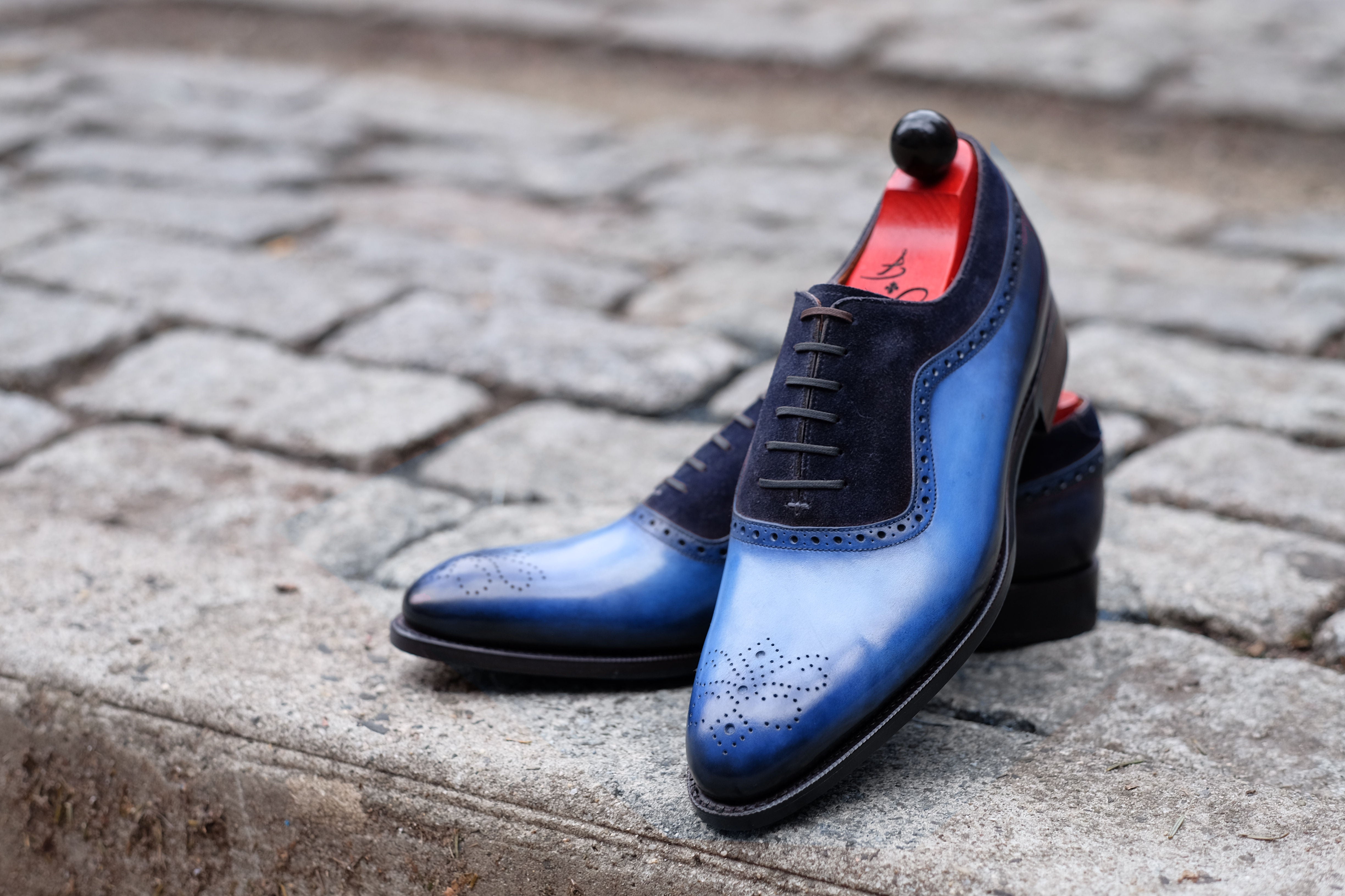 Patina Light Blue Sunset - MTO - Roosevelt-Made To Order Oxfords Custom Patina-J.FitzPatrick Footwear