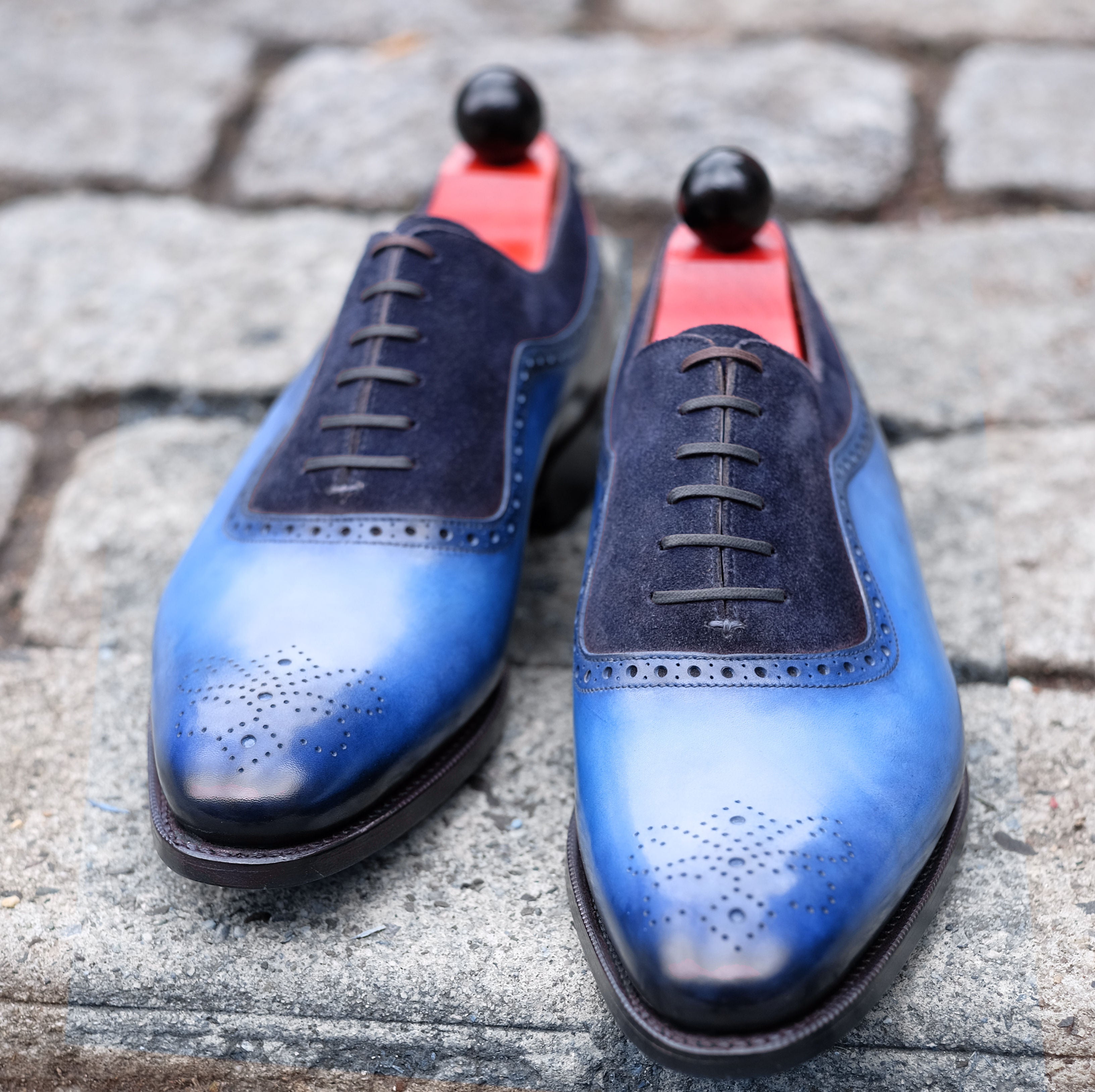 Patina Light Blue Sunset - MTO - Roosevelt-Made To Order Oxfords Custom Patina-J.FitzPatrick Footwear