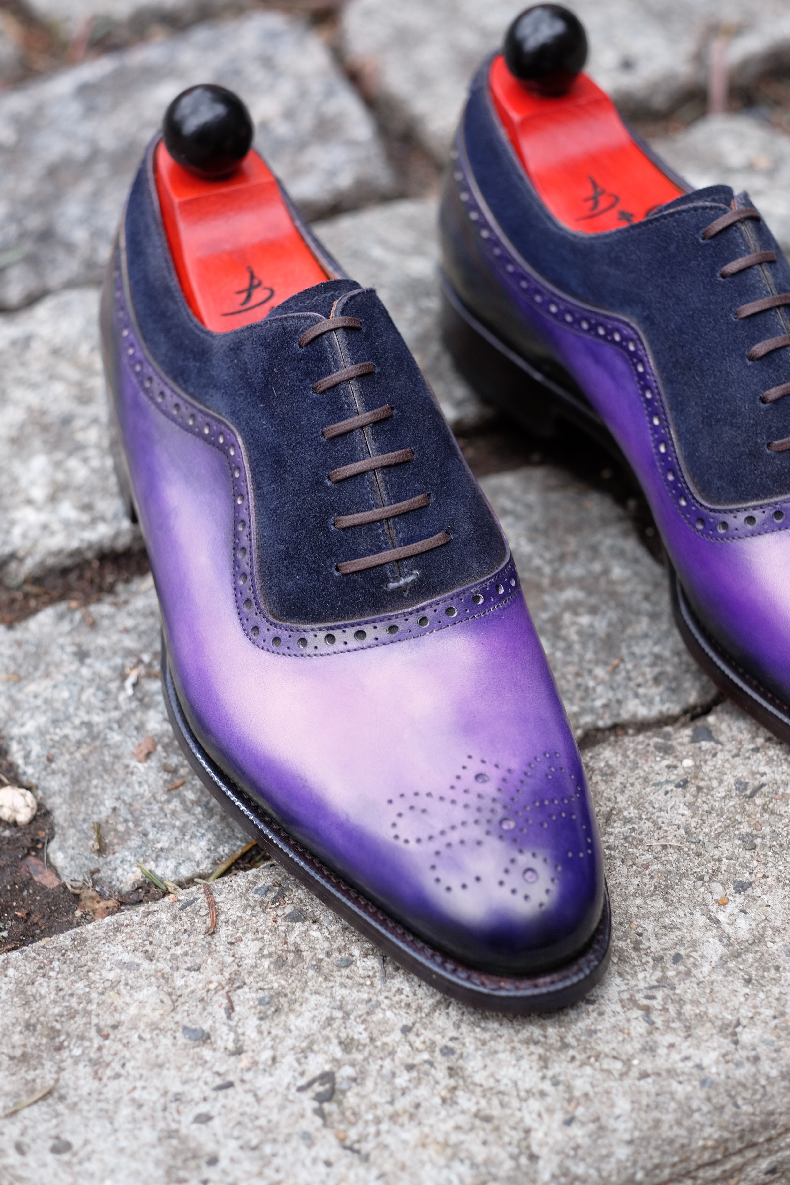 Patina Purple Sunset - MTO - Roosevelt-Made To Order Oxfords Custom Patina-J.FitzPatrick Footwear