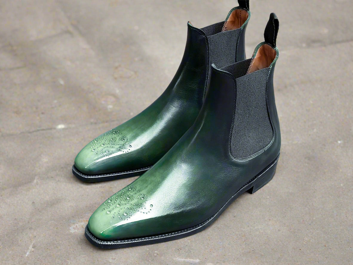 Patina Reverse Jade - MTO - Highland-Made To Order Chelsea Boots-J.FitzPatrick Footwear