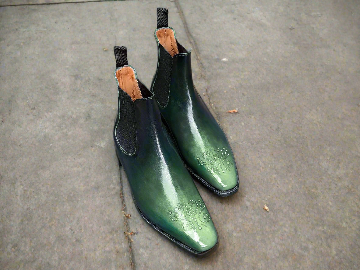 Patina Reverse Jade - MTO - Highland-Made To Order Chelsea Boots-J.FitzPatrick Footwear