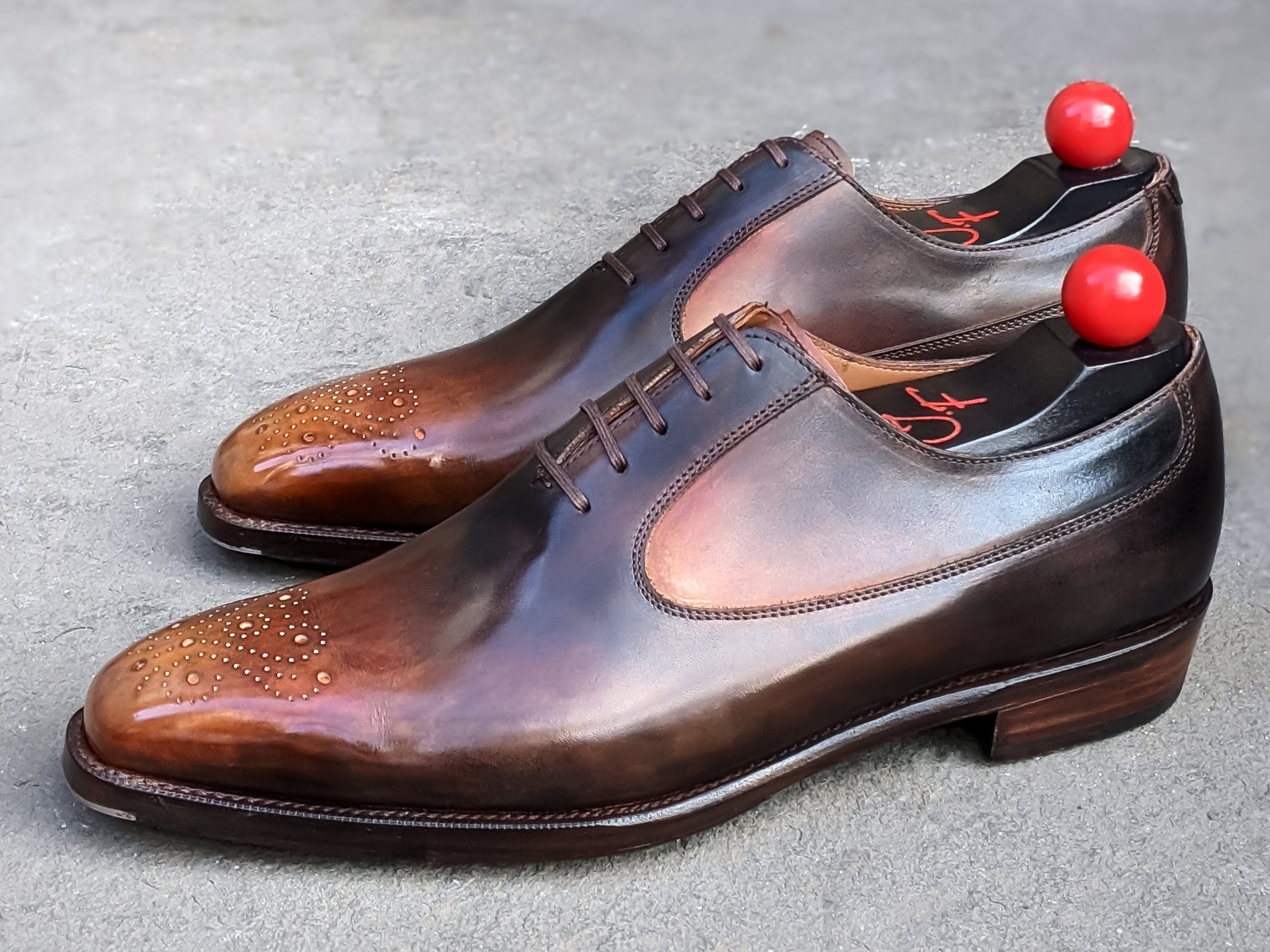 Patina Reverse Tiger's Eye - MTO - Tacoma-Made To Order Oxfords Custom Patina-J.FitzPatrick Footwear
