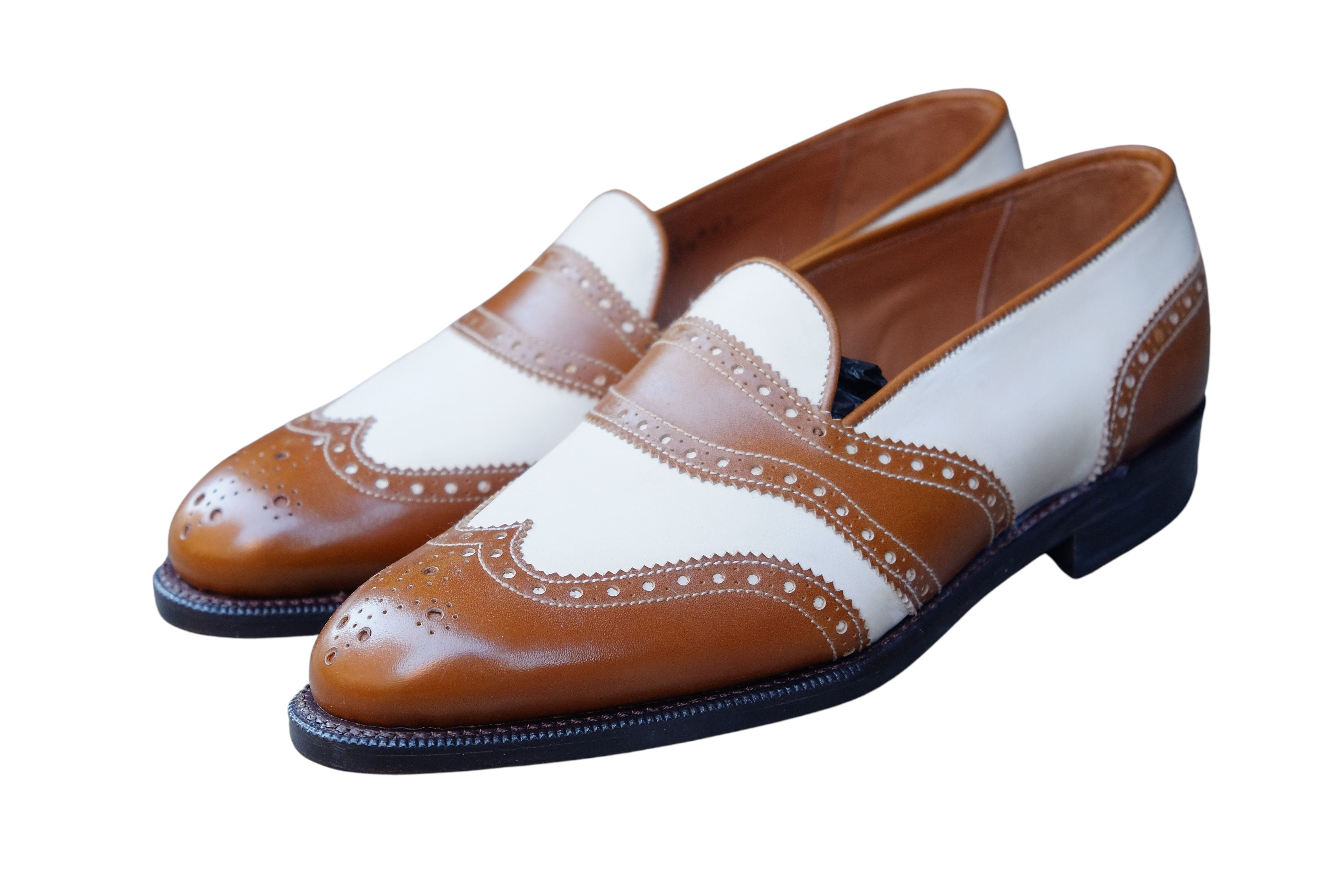 Piau - MTO - Maple Calf / Cream Calf - NGT Last - Single Leather Sole-Made To Order Slipper Loafer Brogue Wingtip Spectator-J.FitzPatrick Footwear