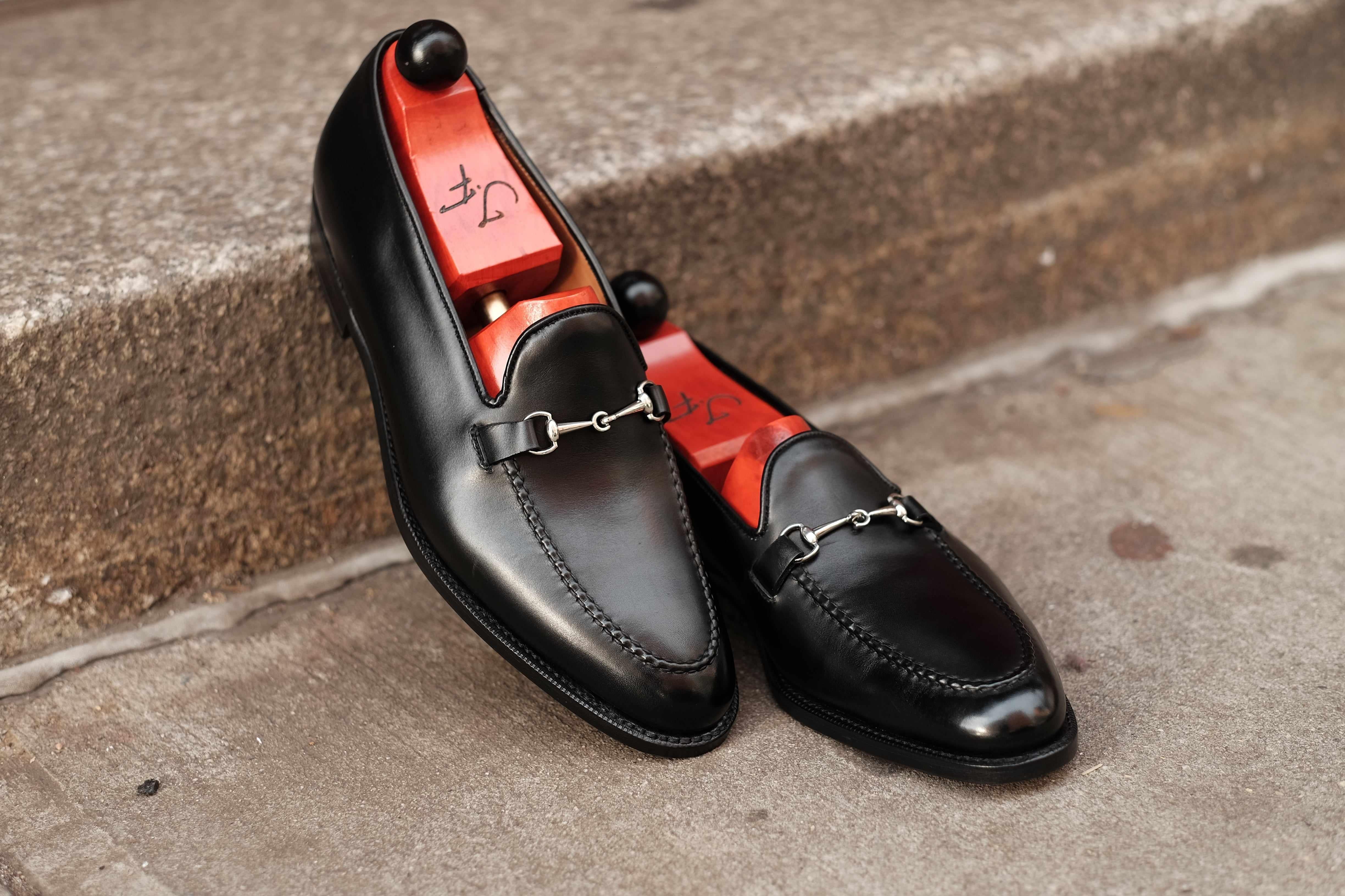 Pike - Black Calf-Horse Bit Horsebit Loafers-J.FitzPatrick Footwear