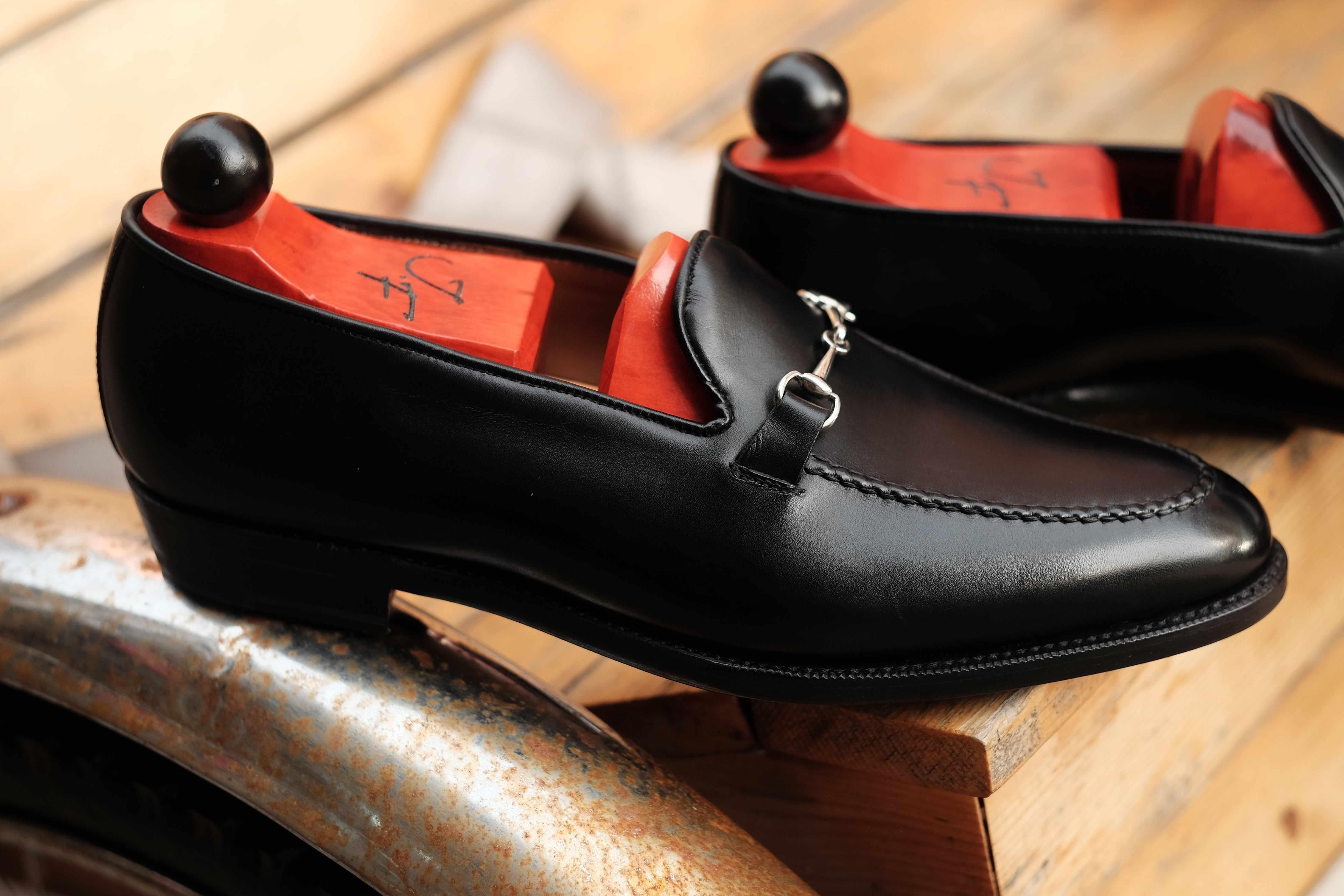 Pike - Black Calf-Horse Bit Horsebit Loafers-J.FitzPatrick Footwear