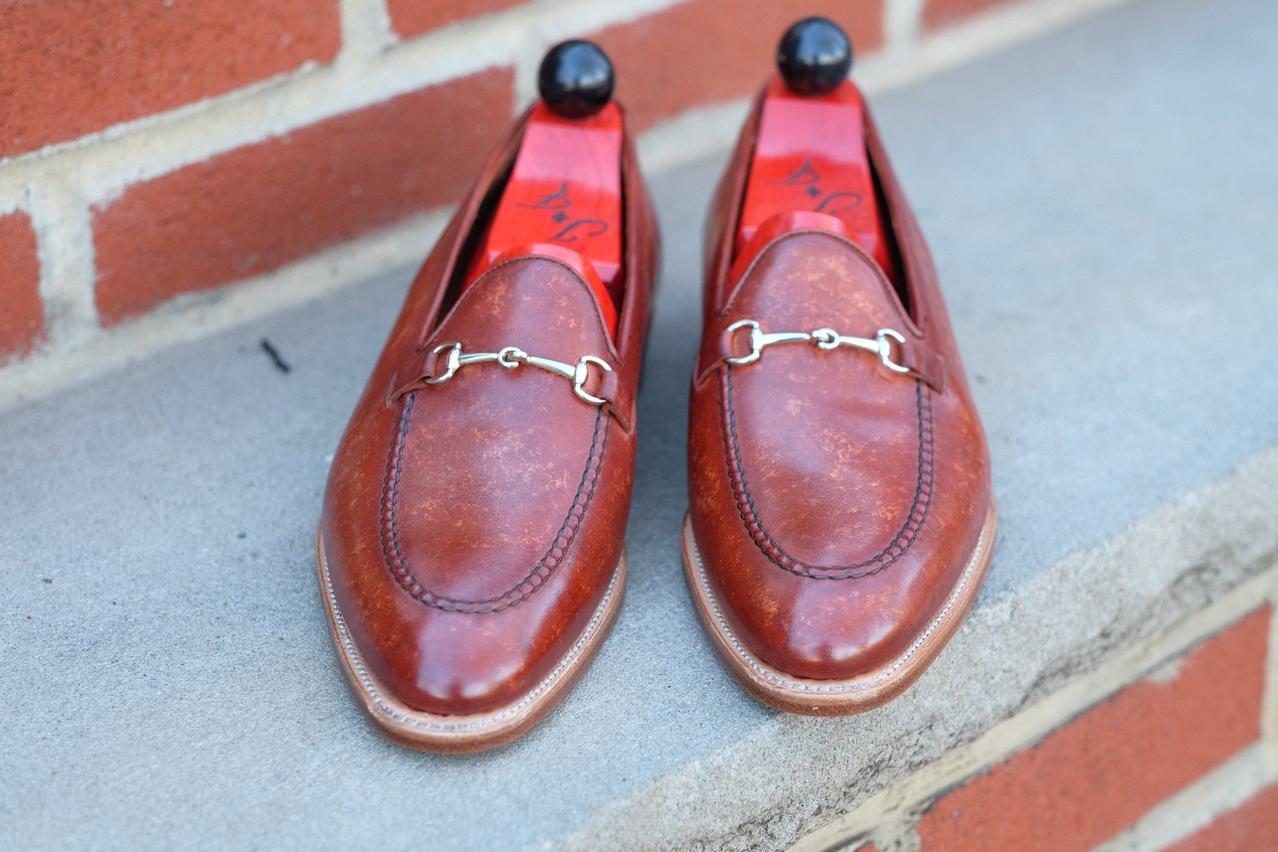 Pike - Gold Marble Patina - PRE ORDER-Horse Bit Horsebit Loafers-J.FitzPatrick Footwear