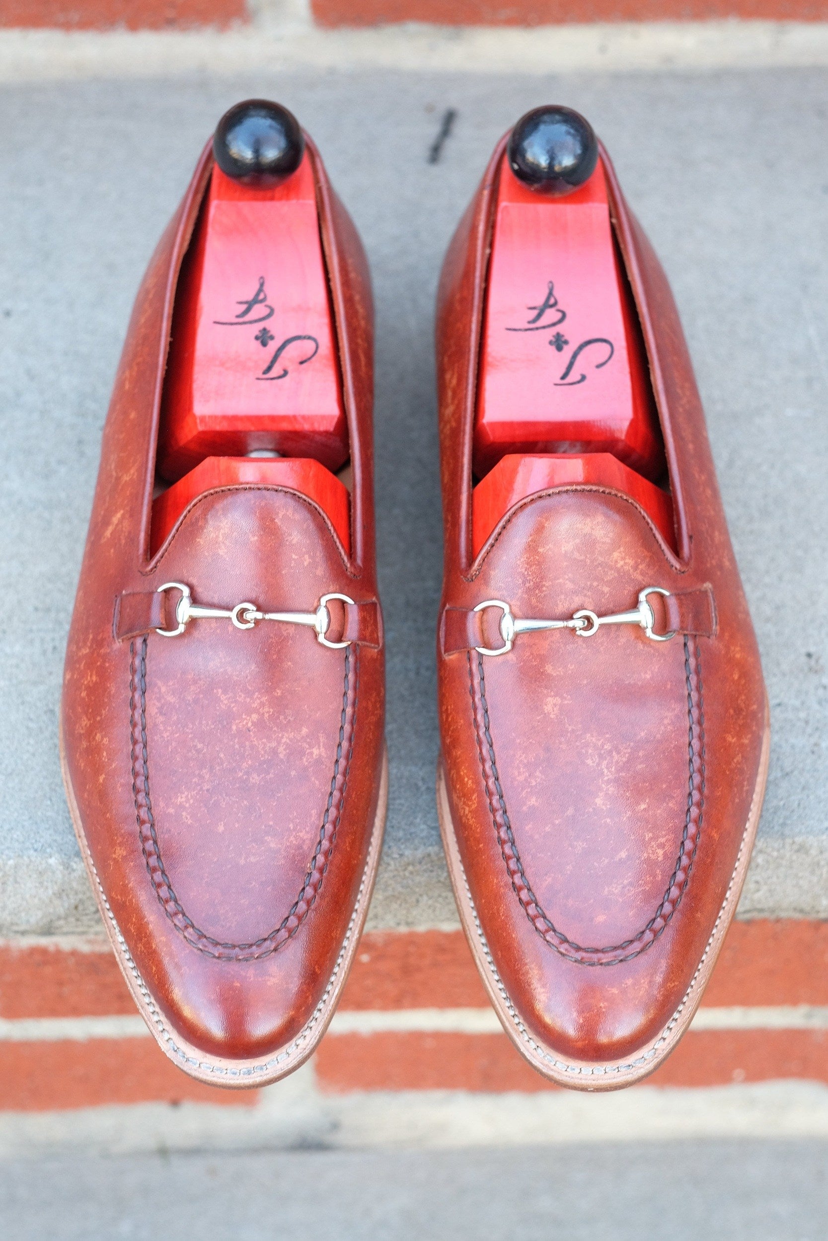 Pike - Gold Marble Patina - PRE ORDER-Horse Bit Horsebit Loafers-J.FitzPatrick Footwear