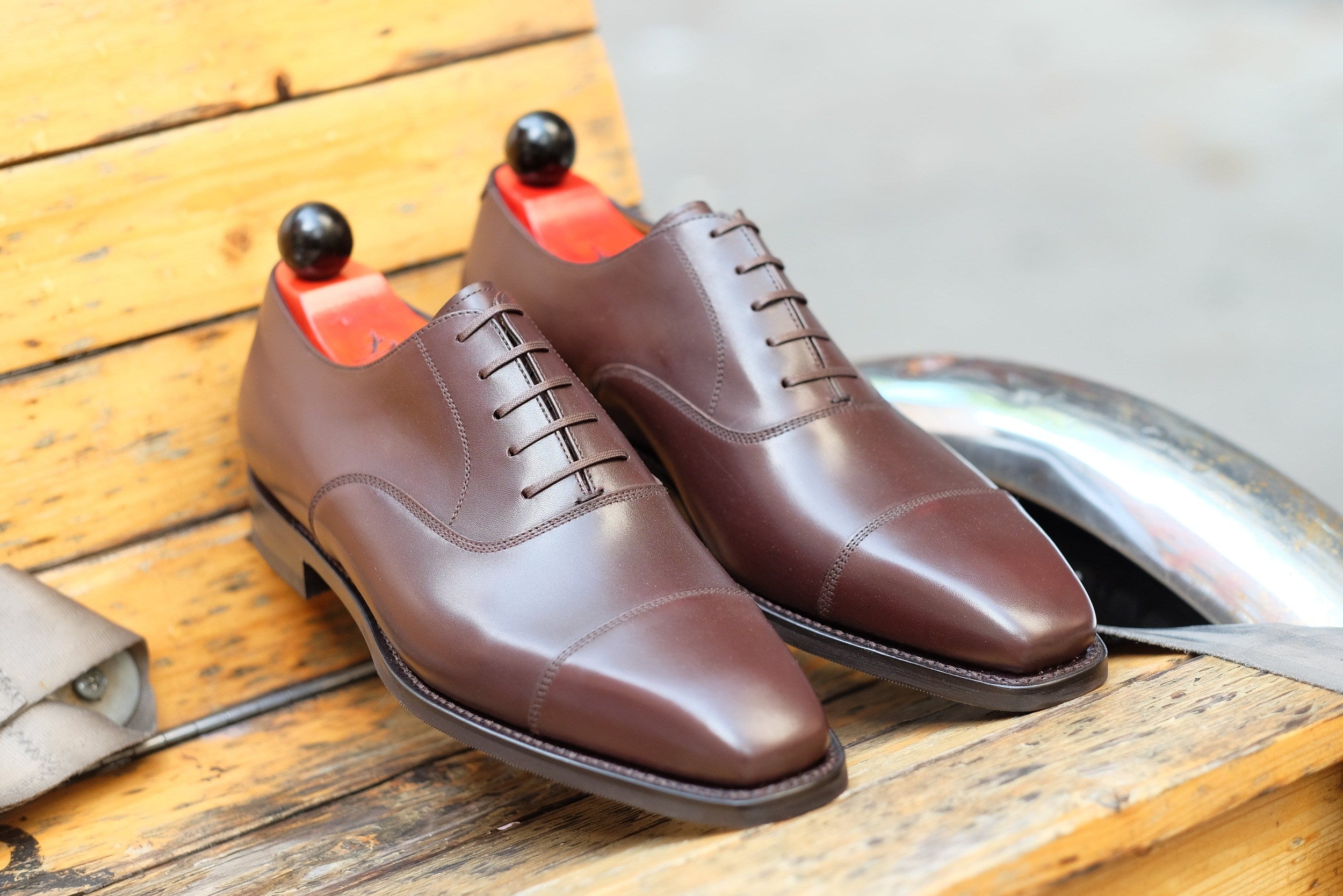 Puget - Dark Oak Calf-Captoe Cap Toe Oxfords-J.FitzPatrick Footwear