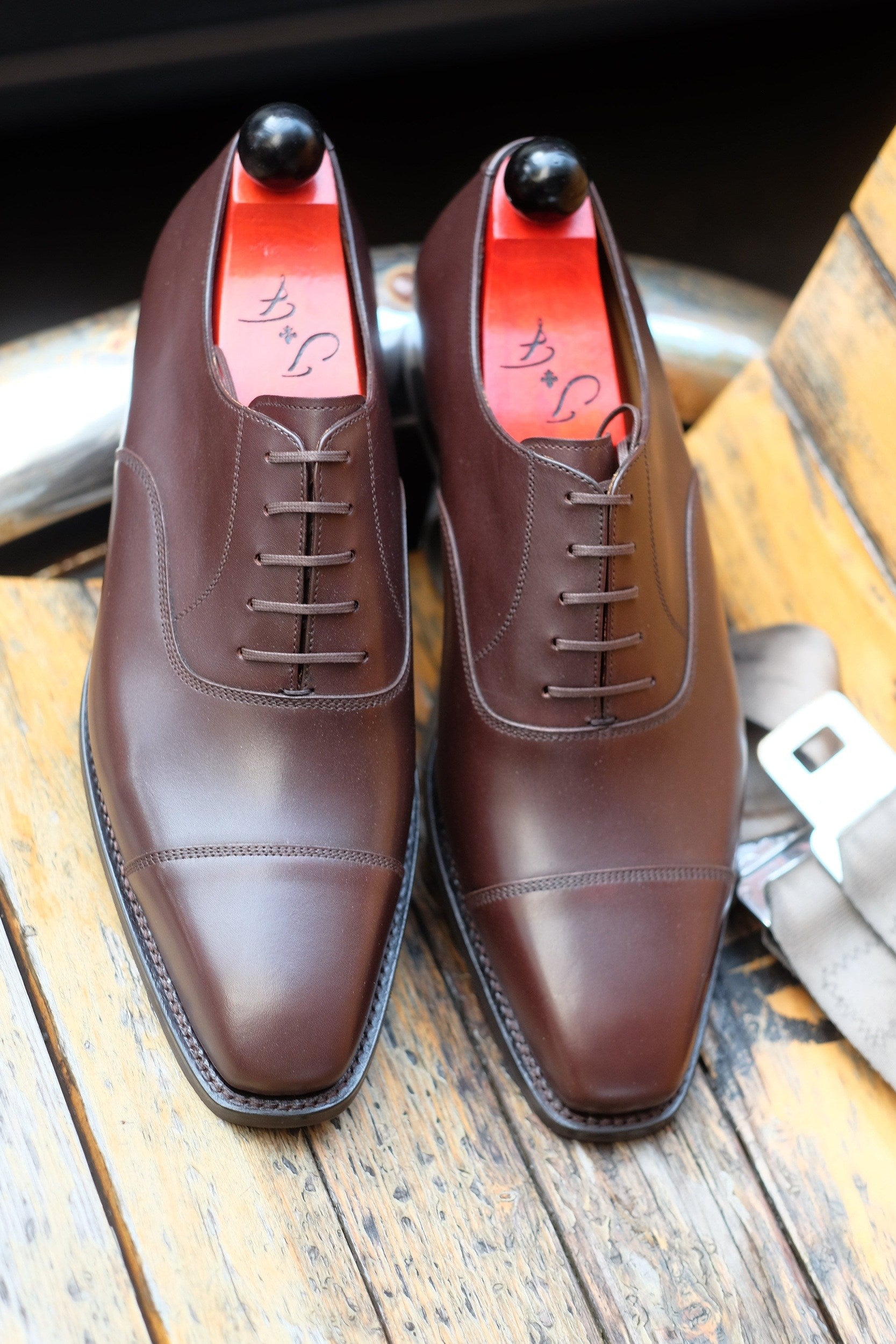 Puget - Dark Oak Calf-Captoe Cap Toe Oxfords-J.FitzPatrick Footwear