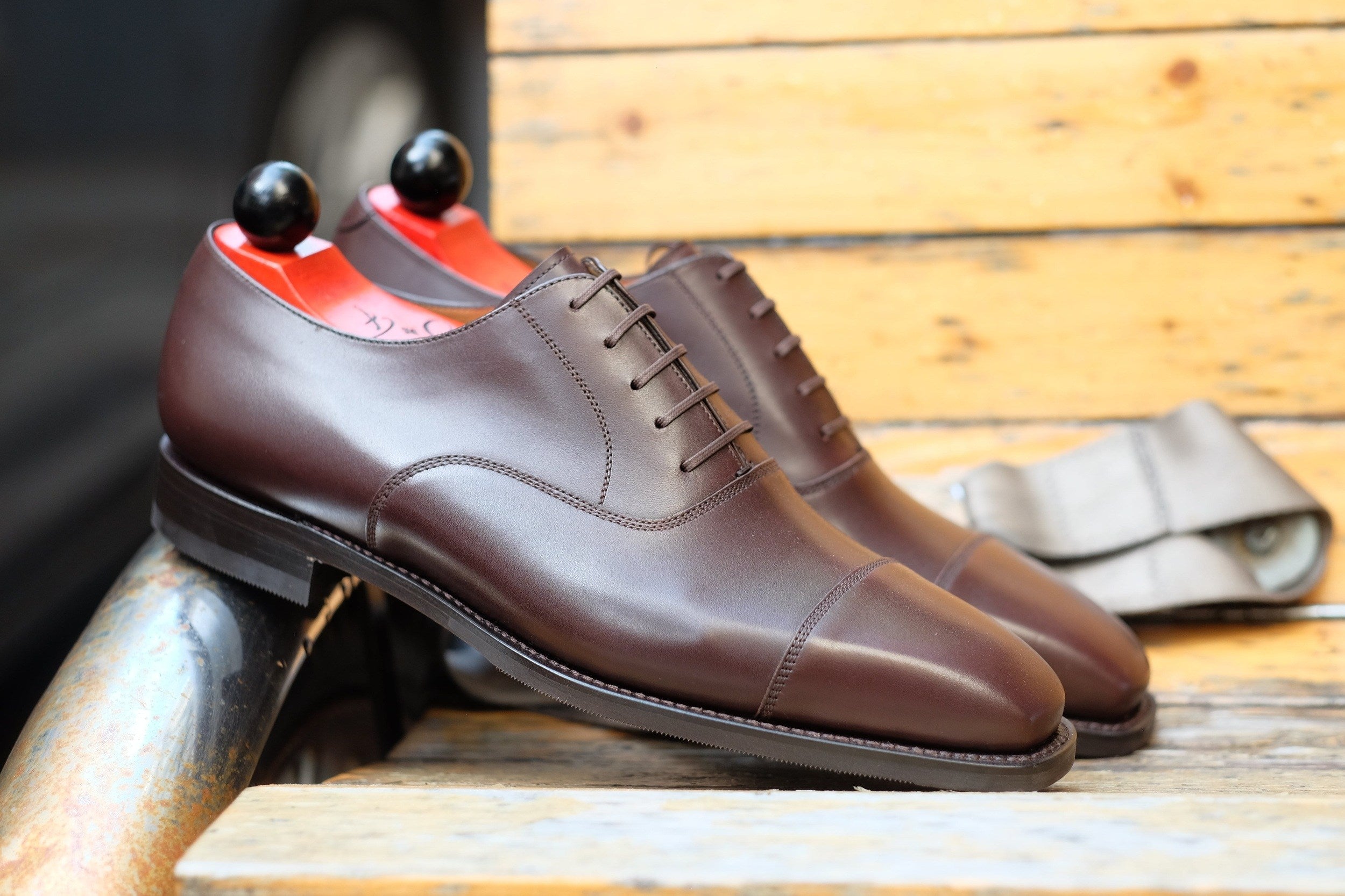 Puget - Dark Oak Calf-Captoe Cap Toe Oxfords-J.FitzPatrick Footwear