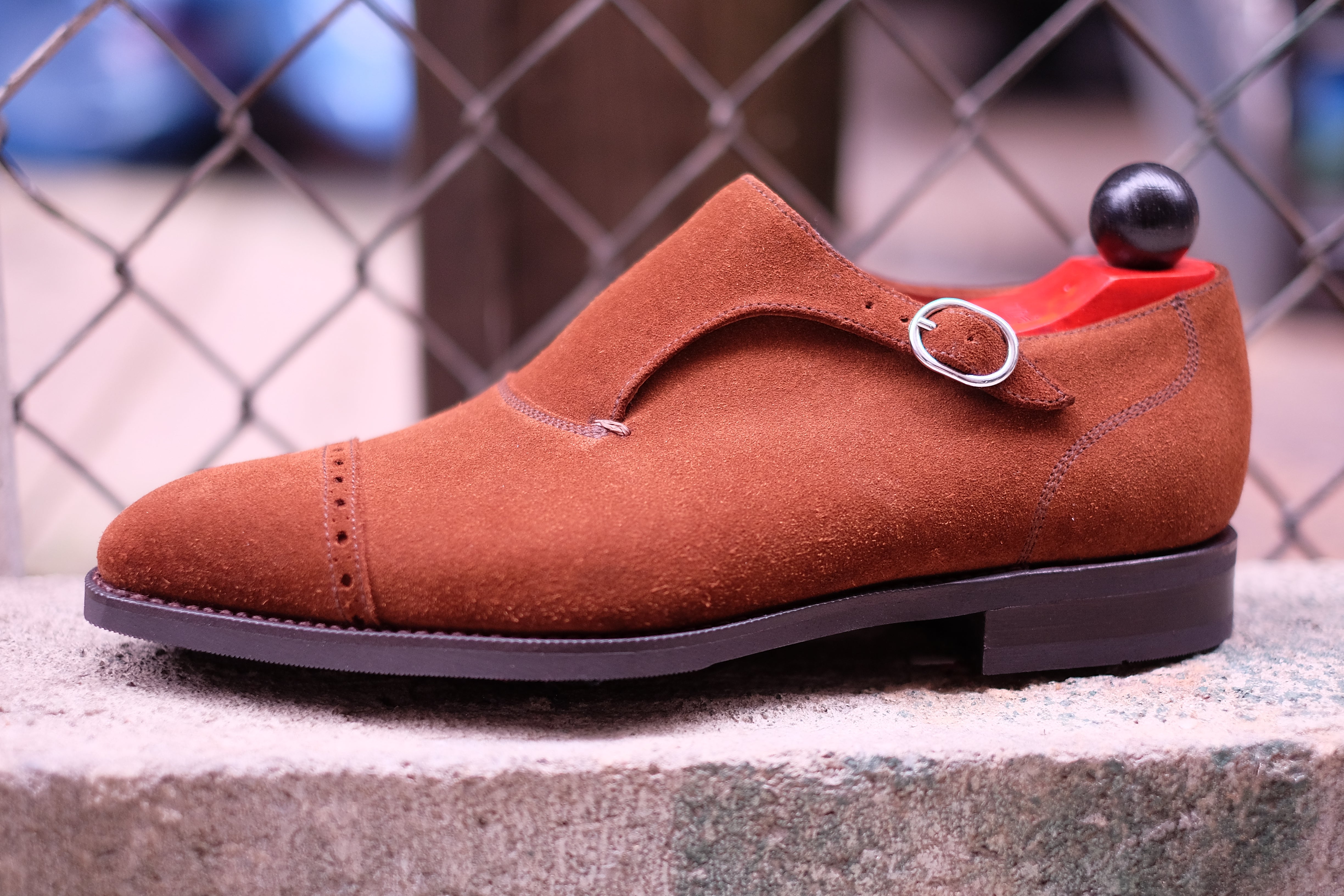 Sandpoint - MTO - Snuff Suede-Made To Order Single Monkstrap Cap Toe Brogue-J.FitzPatrick Footwear
