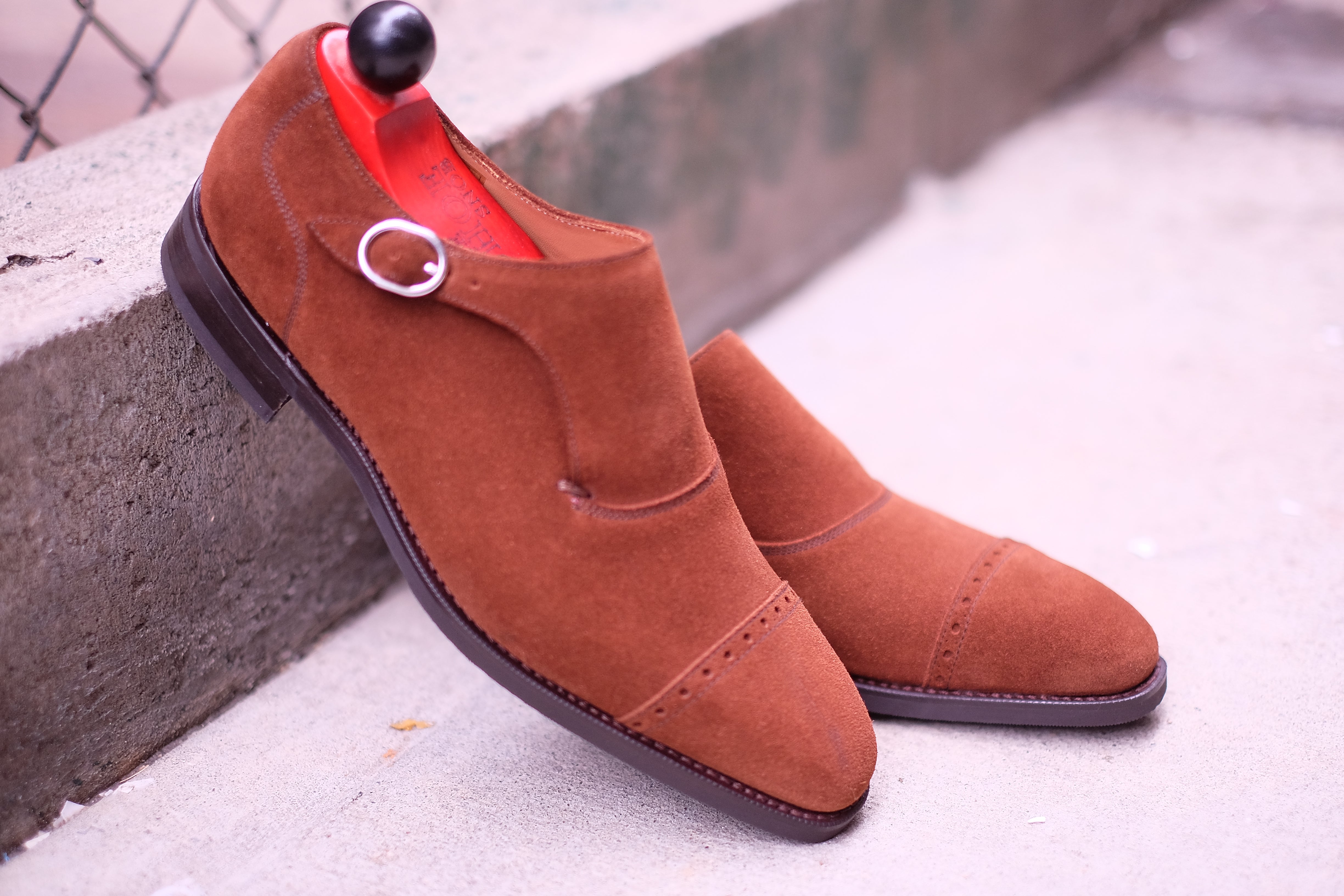 Sandpoint - MTO - Snuff Suede-Made To Order Single Monkstrap Cap Toe Brogue-J.FitzPatrick Footwear