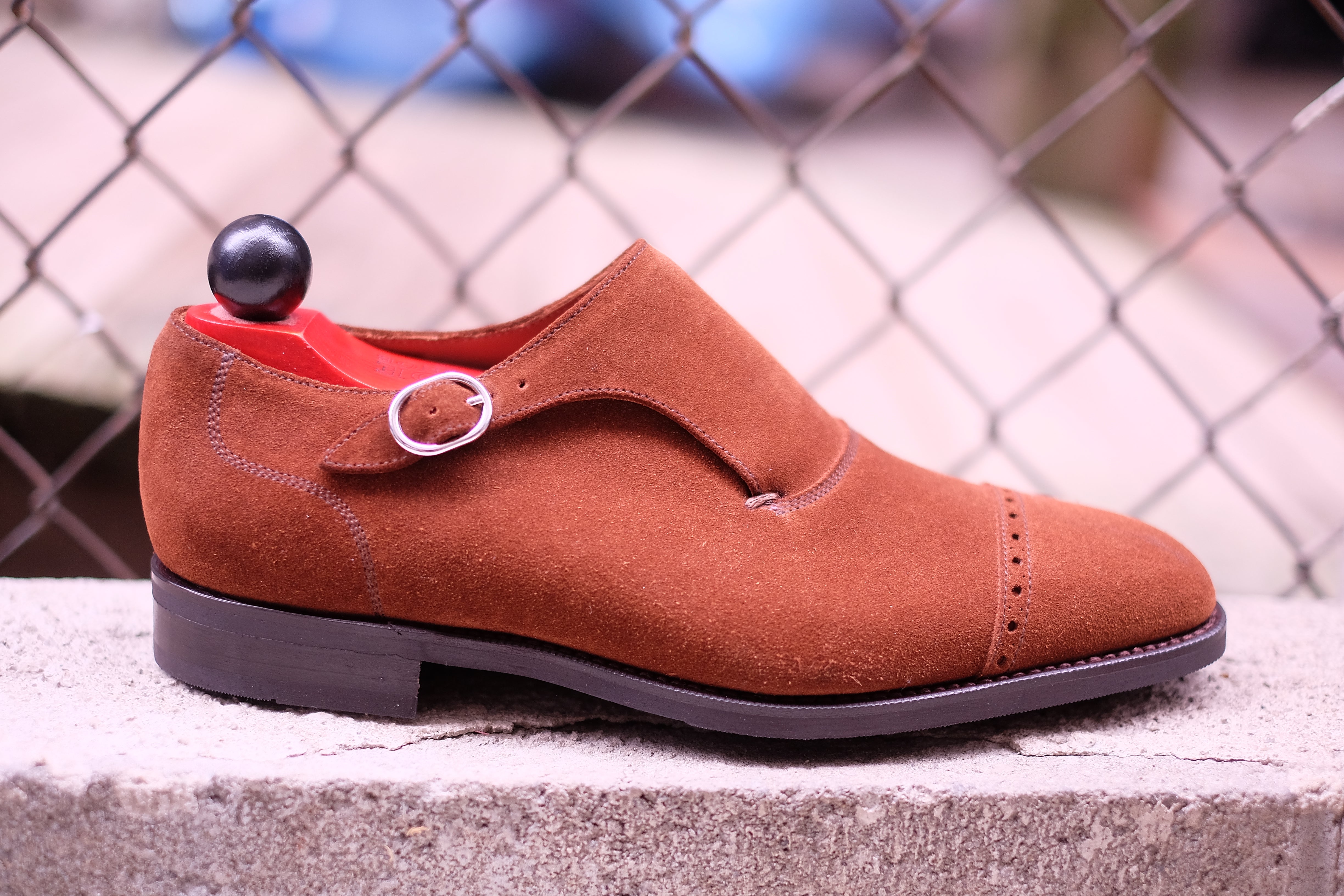 Sandpoint - MTO - Snuff Suede-Made To Order Single Monkstrap Cap Toe Brogue-J.FitzPatrick Footwear