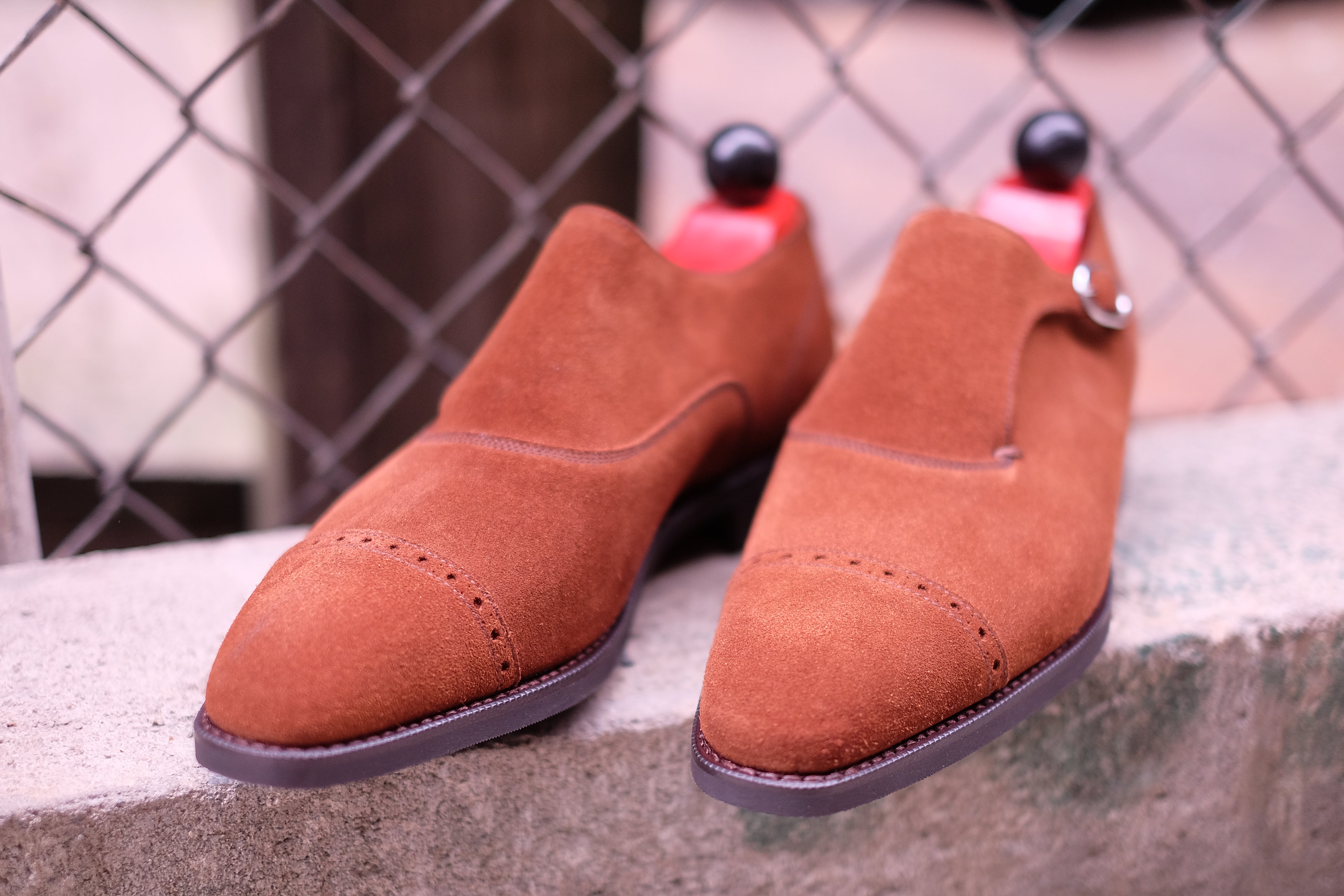 Sandpoint - MTO - Snuff Suede-Made To Order Single Monkstrap Cap Toe Brogue-J.FitzPatrick Footwear