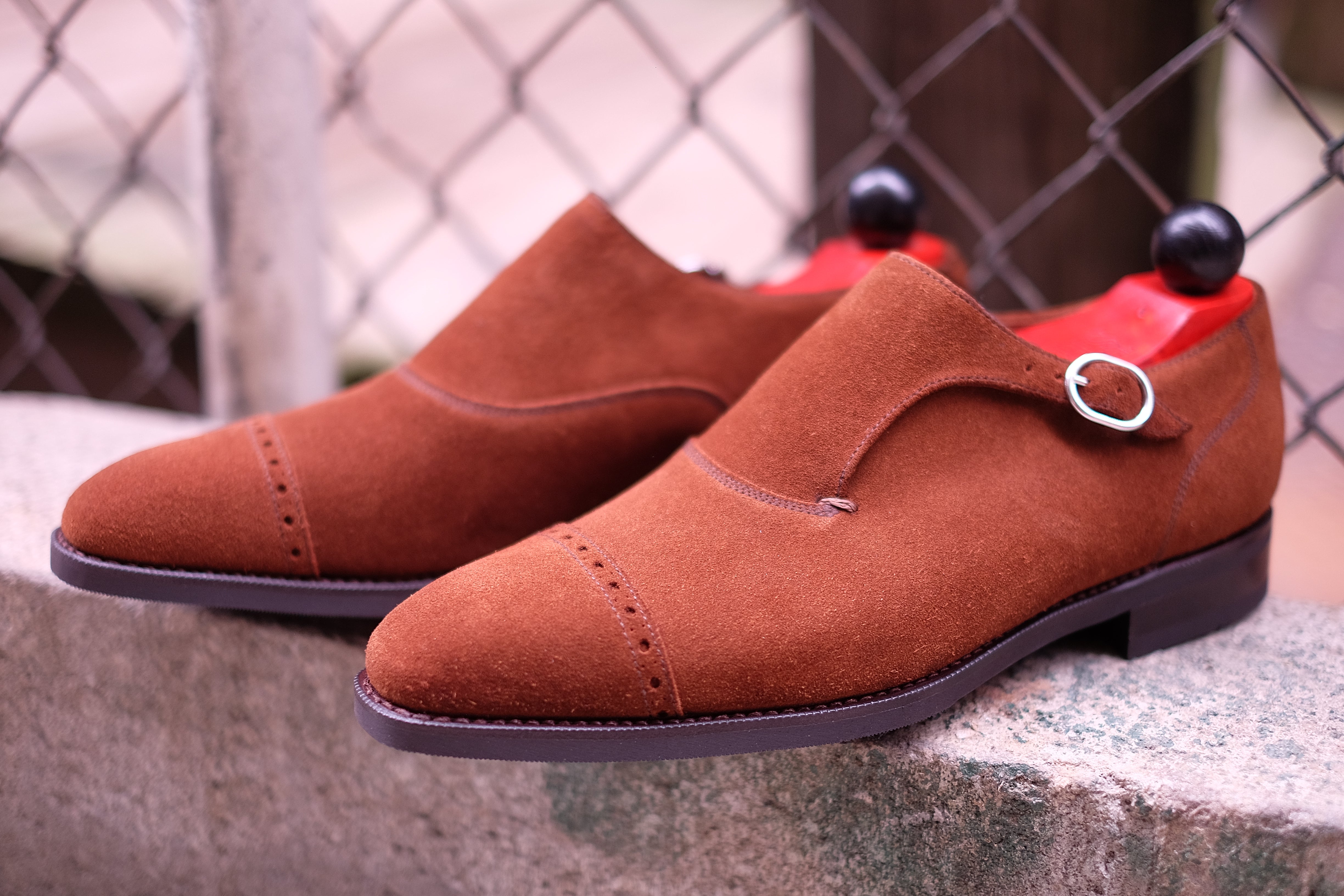 Sandpoint - MTO - Snuff Suede-Made To Order Single Monkstrap Cap Toe Brogue-J.FitzPatrick Footwear