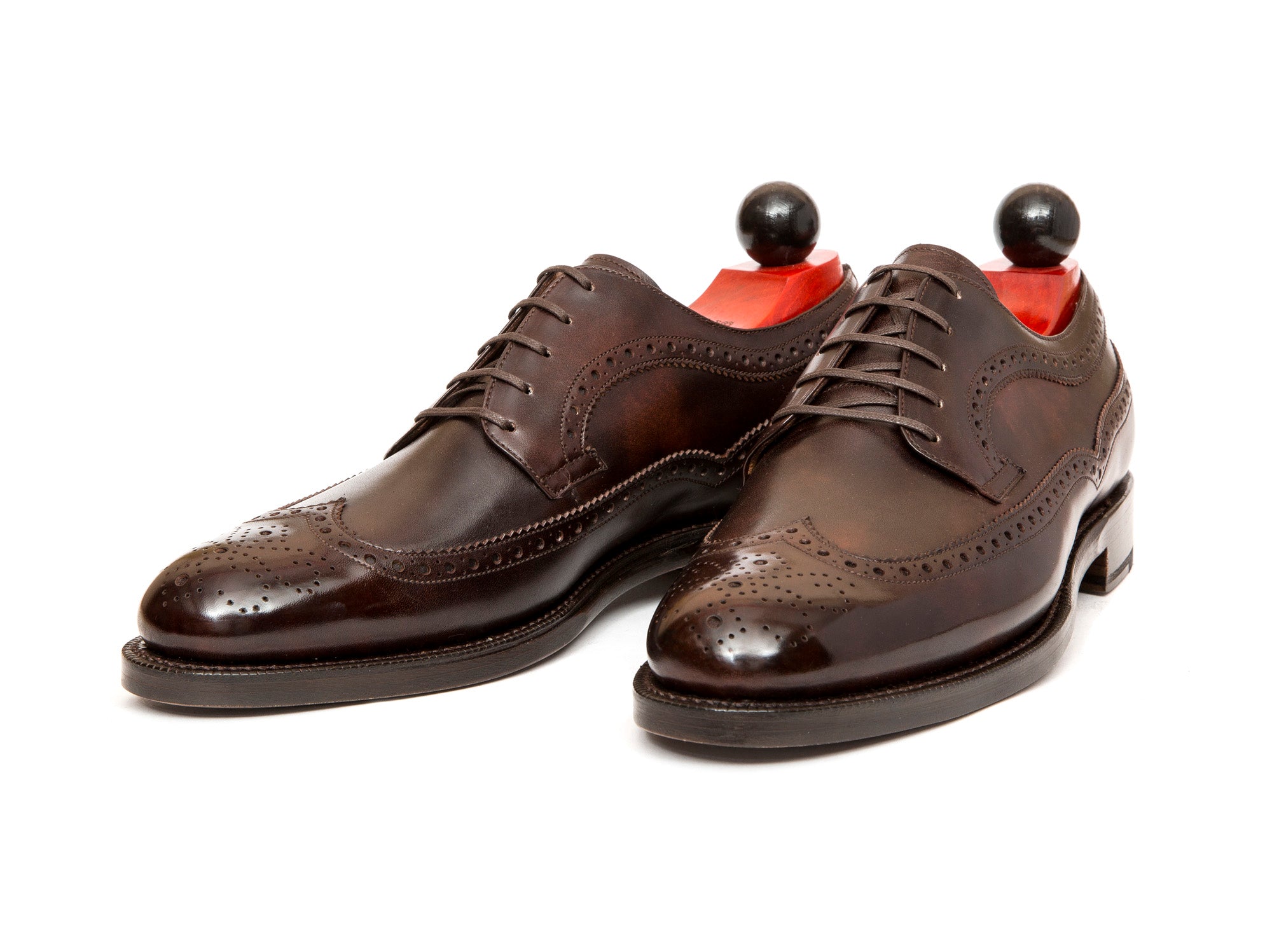 Silverdale - MTO - Dark Brown Museum Calf-Made To Order Wingtip Longwing Brogue Oxfords-J.FitzPatrick Footwear