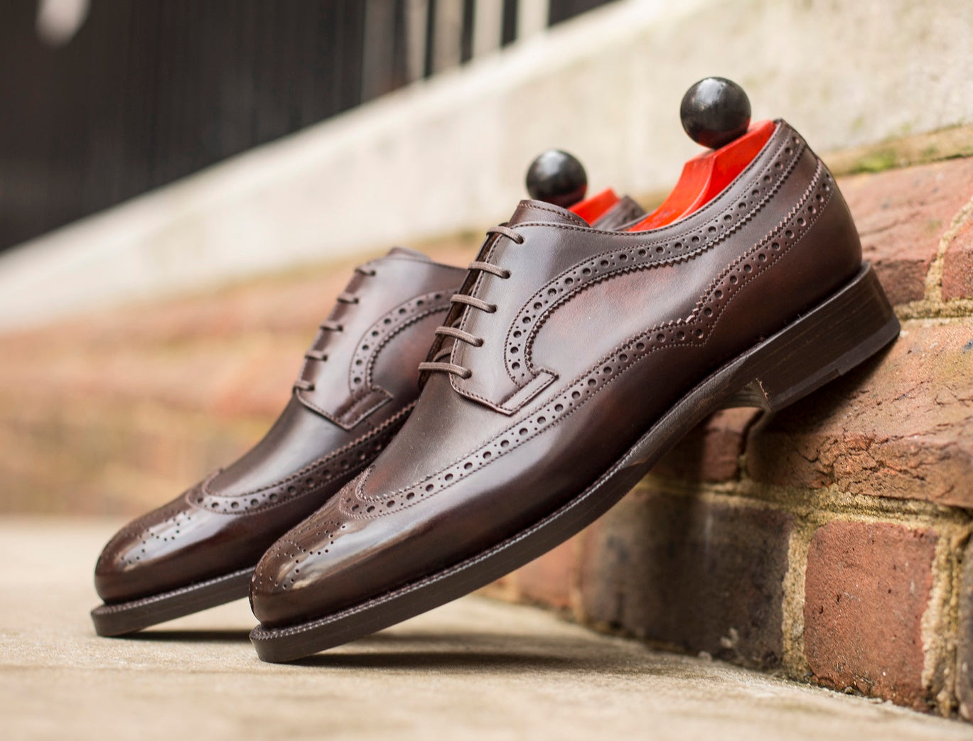 Silverdale - MTO - Dark Brown Museum Calf-Made To Order Wingtip Longwing Brogue Oxfords-J.FitzPatrick Footwear