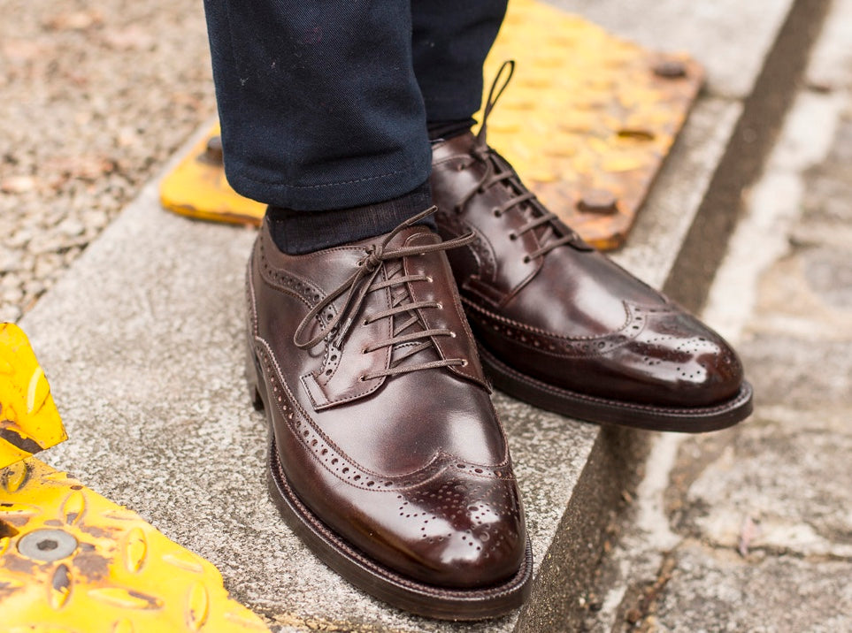 Silverdale - MTO - Dark Brown Museum Calf-Made To Order Wingtip Longwing Brogue Oxfords-J.FitzPatrick Footwear