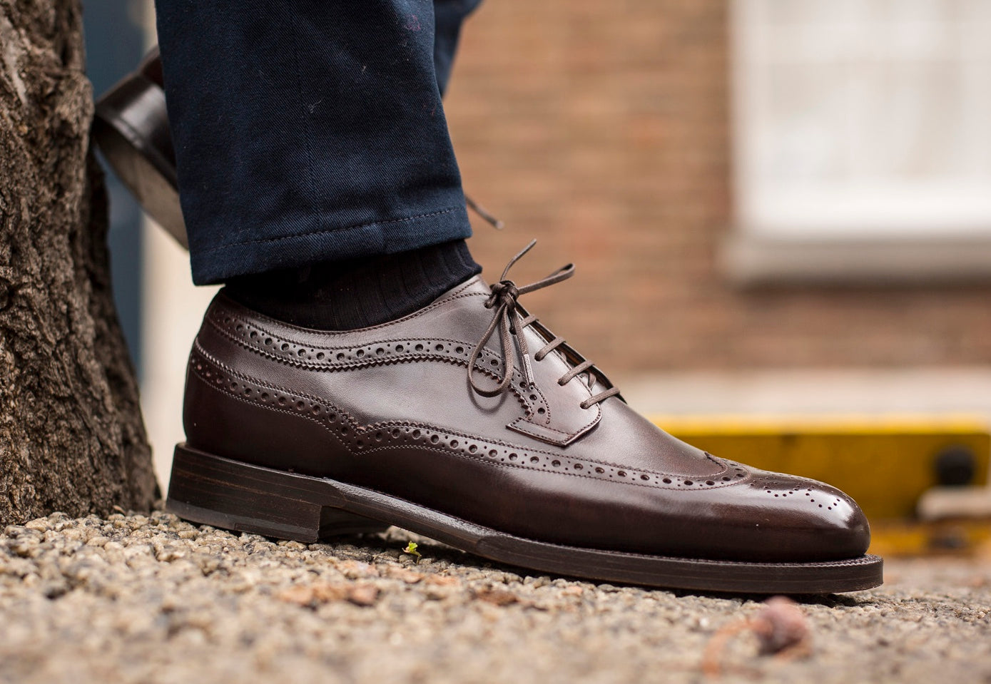 Silverdale - MTO - Dark Brown Museum Calf-Made To Order Wingtip Longwing Brogue Oxfords-J.FitzPatrick Footwear