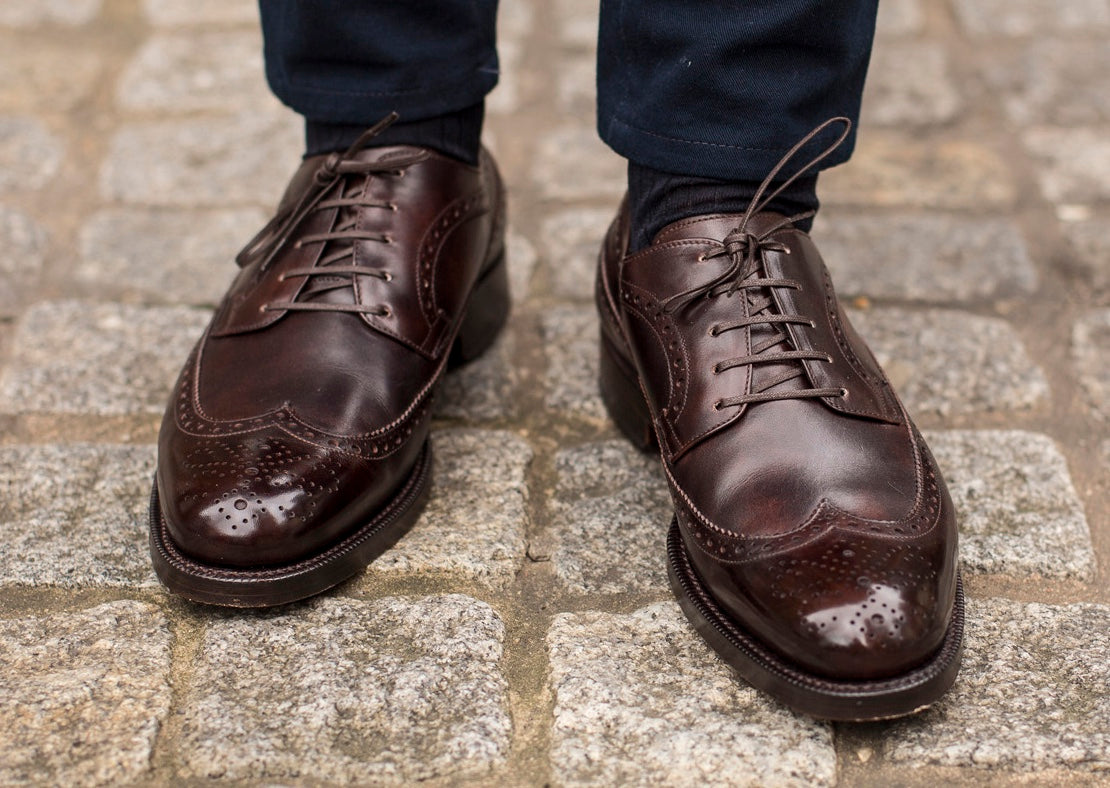 Silverdale - MTO - Dark Brown Museum Calf-Made To Order Wingtip Longwing Brogue Oxfords-J.FitzPatrick Footwear