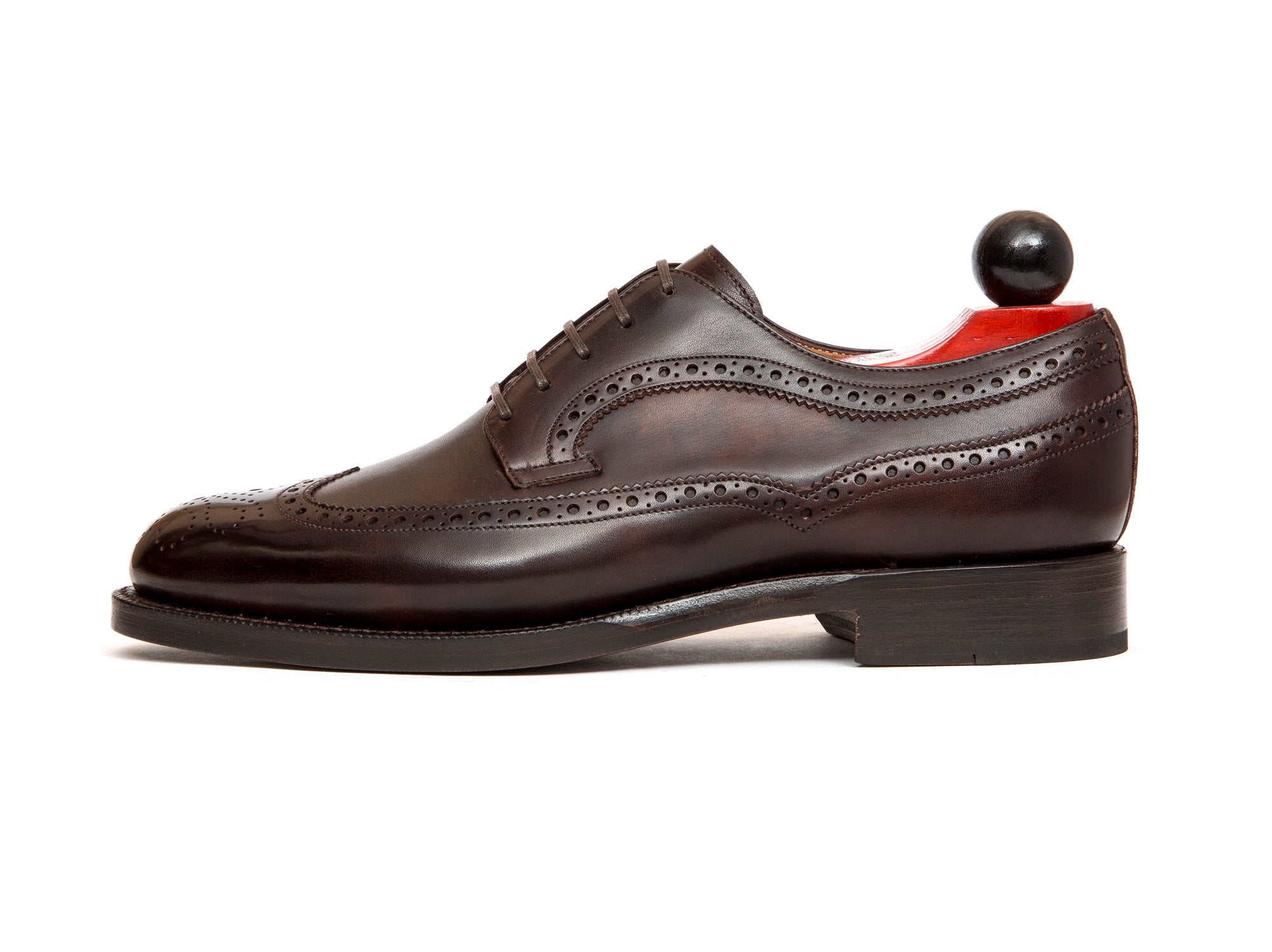 Silverdale - MTO - Dark Brown Museum Calf-Made To Order Wingtip Longwing Brogue Oxfords-J.FitzPatrick Footwear