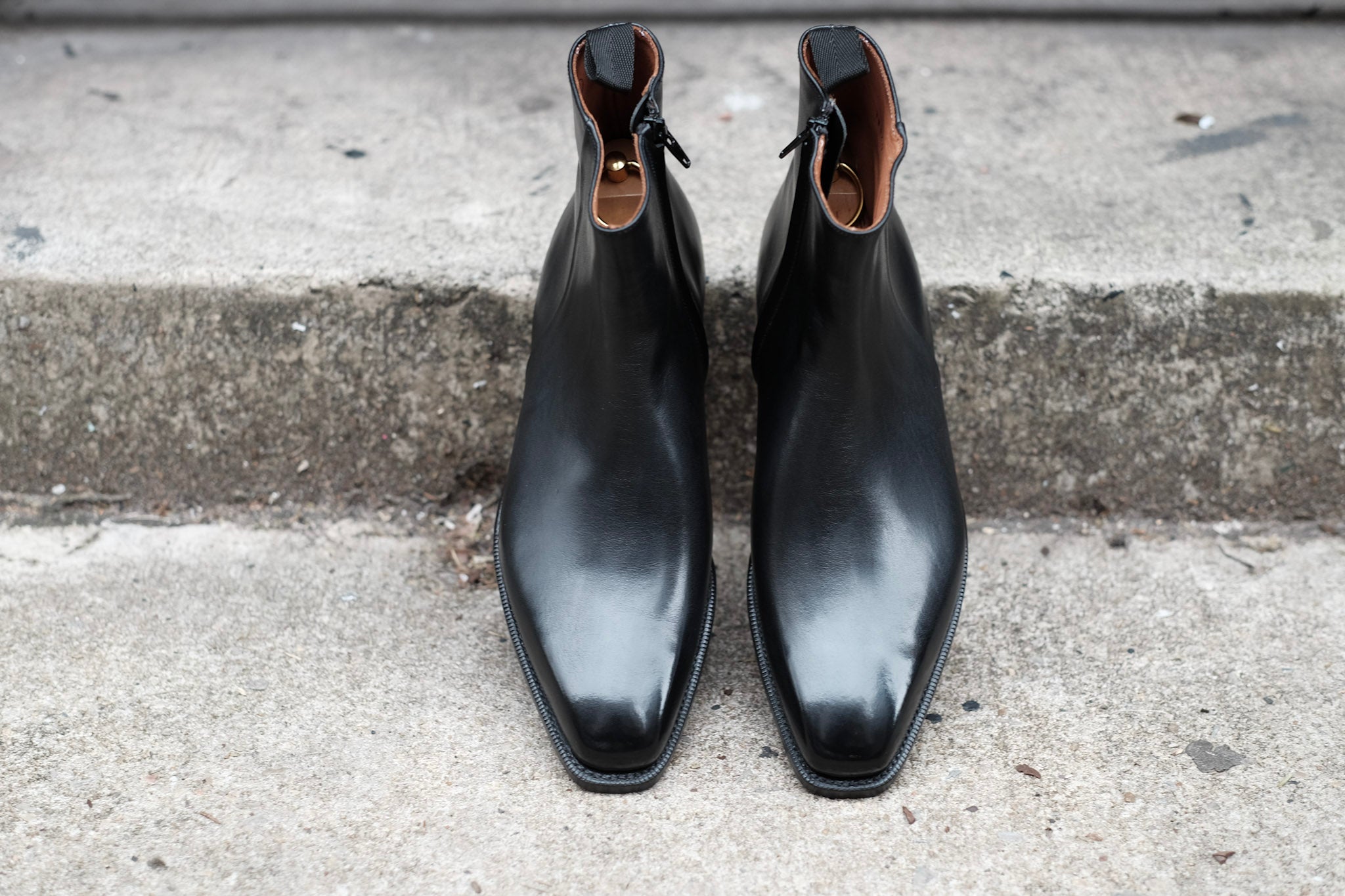 Southcenter - Black Calf-Zip Boots-J.FitzPatrick Footwear