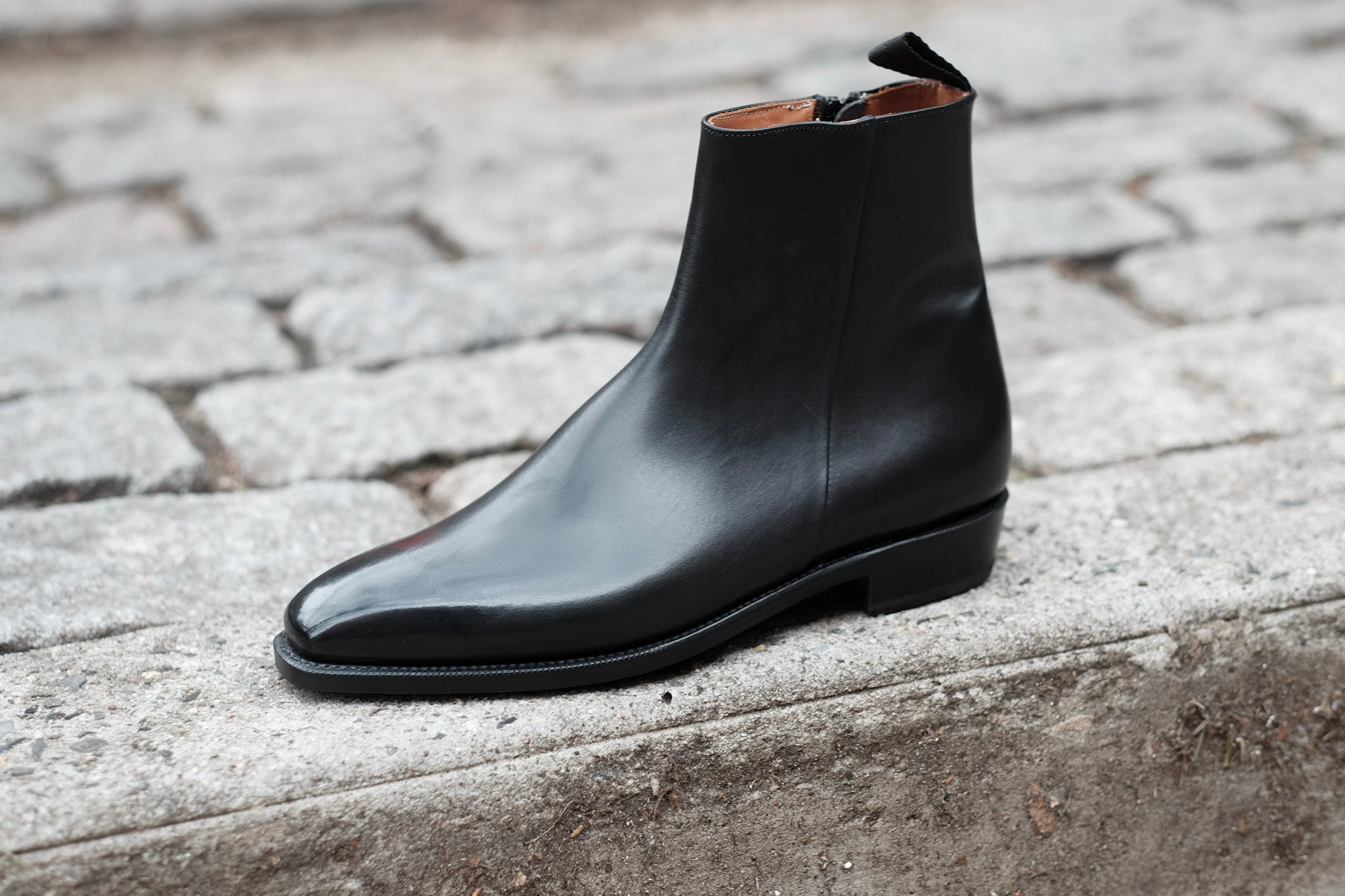 Southcenter - Black Calf-Zip Boots-J.FitzPatrick Footwear