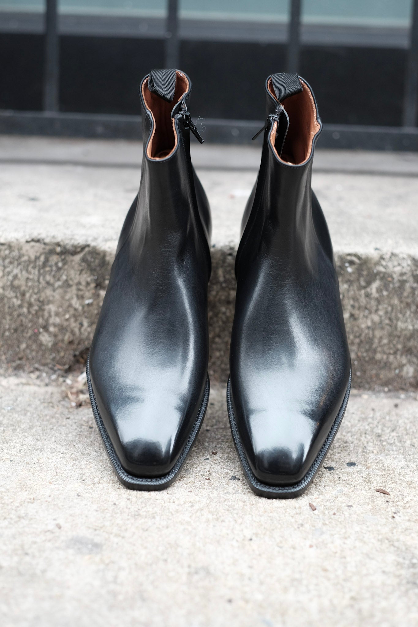 Southcenter - Black Calf-Zip Boots-J.FitzPatrick Footwear