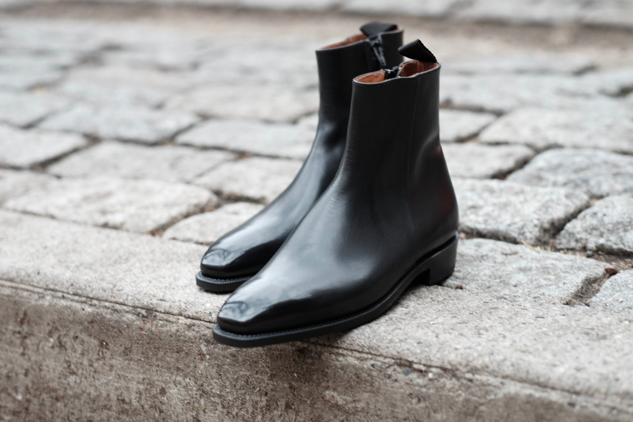 Southcenter - Black Calf-Zip Boots-J.FitzPatrick Footwear