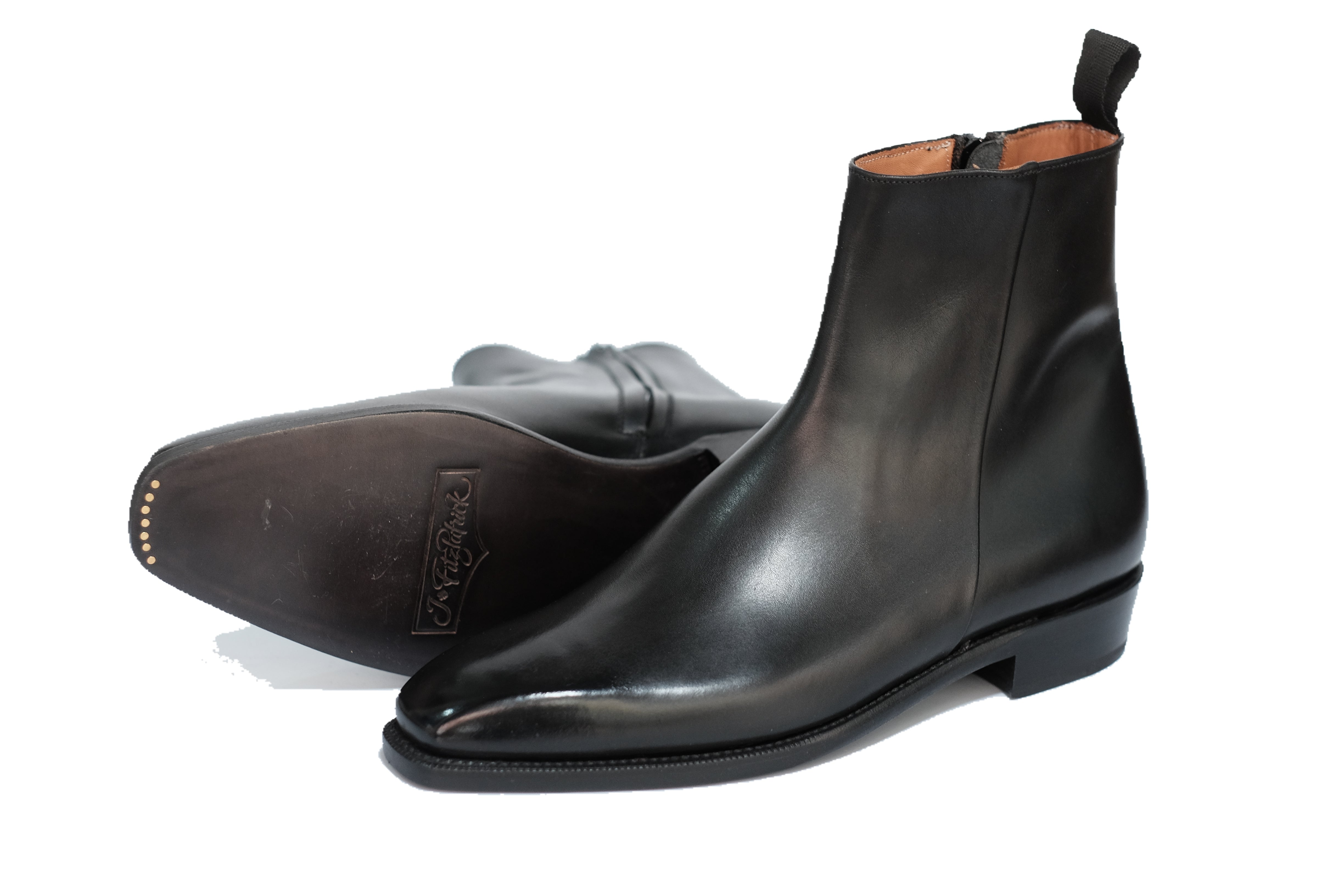 Southcenter - Black Calf-Zip Boots-J.FitzPatrick Footwear