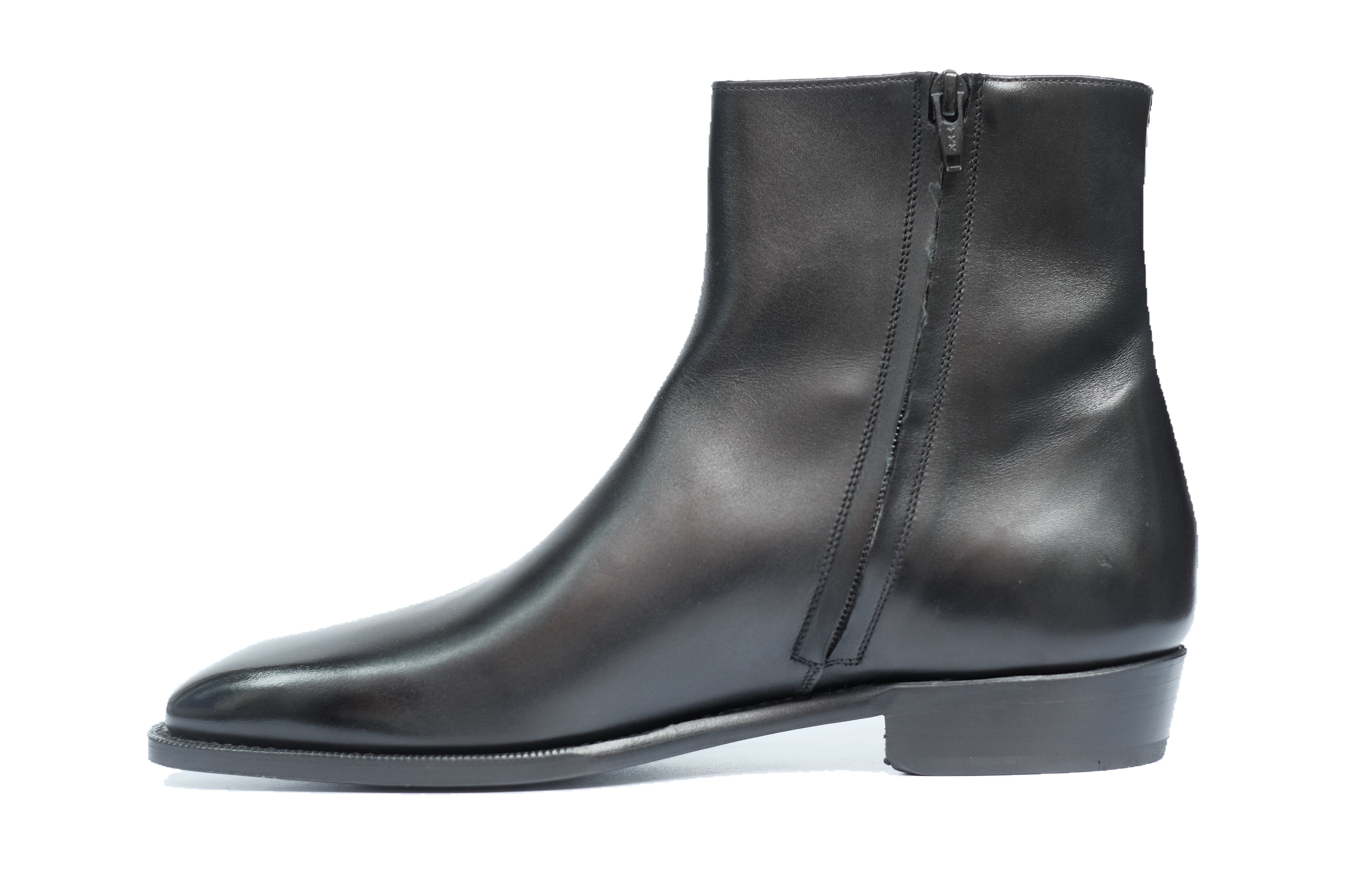 Southcenter - Black Calf-Zip Boots-J.FitzPatrick Footwear