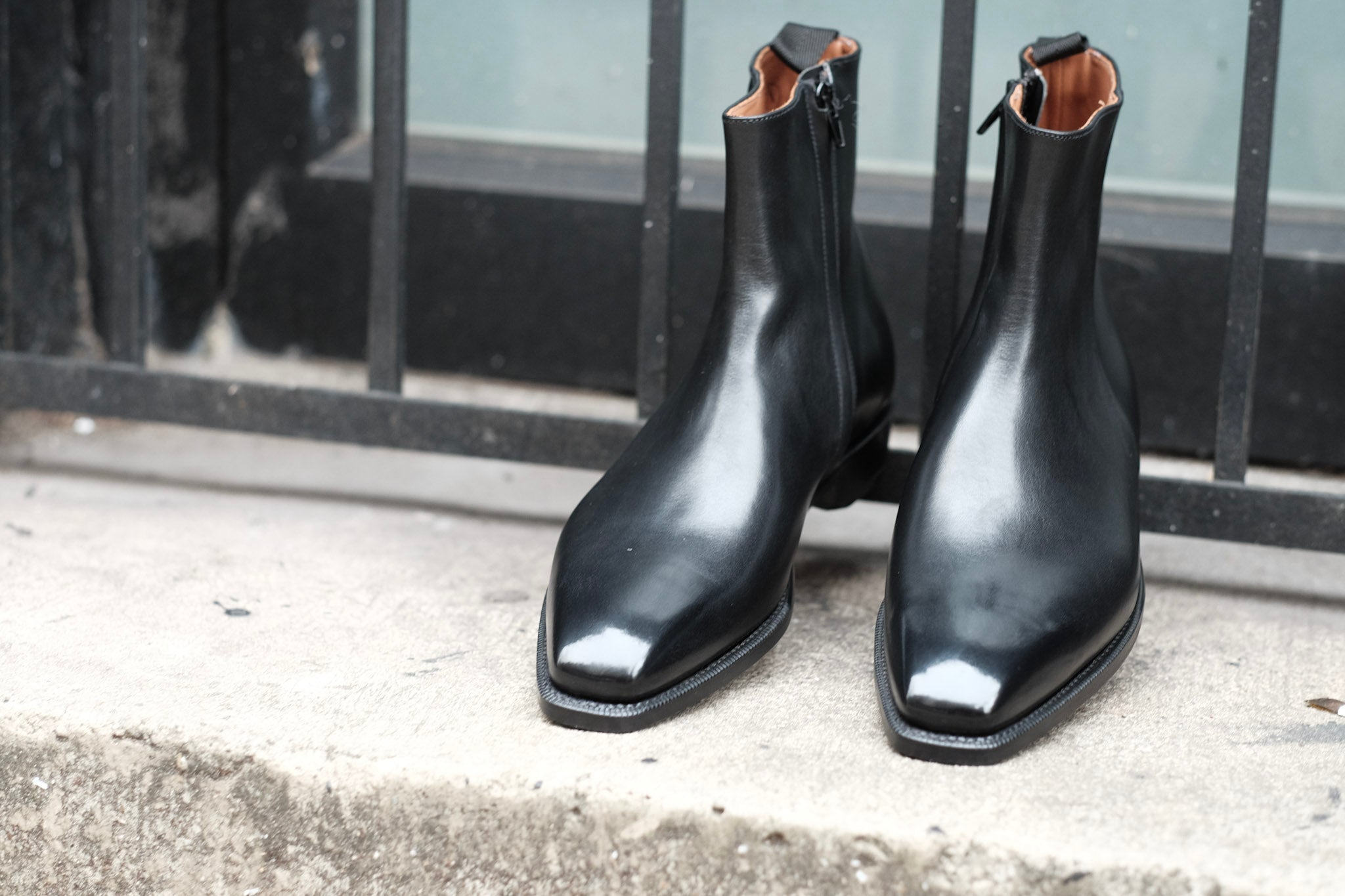 Southcenter - Black Calf-Zip Boots-J.FitzPatrick Footwear